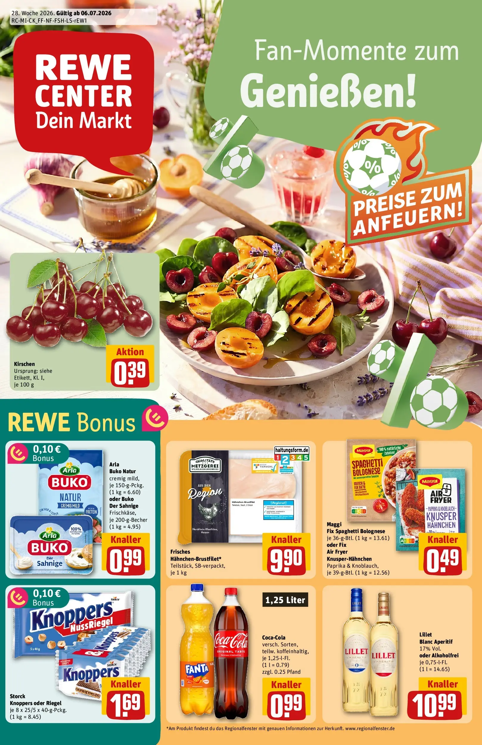 REWE Prospekt ab 06.07.2026 zum Blättern » Angebote | Seite: 1 | Produkte: Hahnchen, Maggi, Paprika, Knoblauch