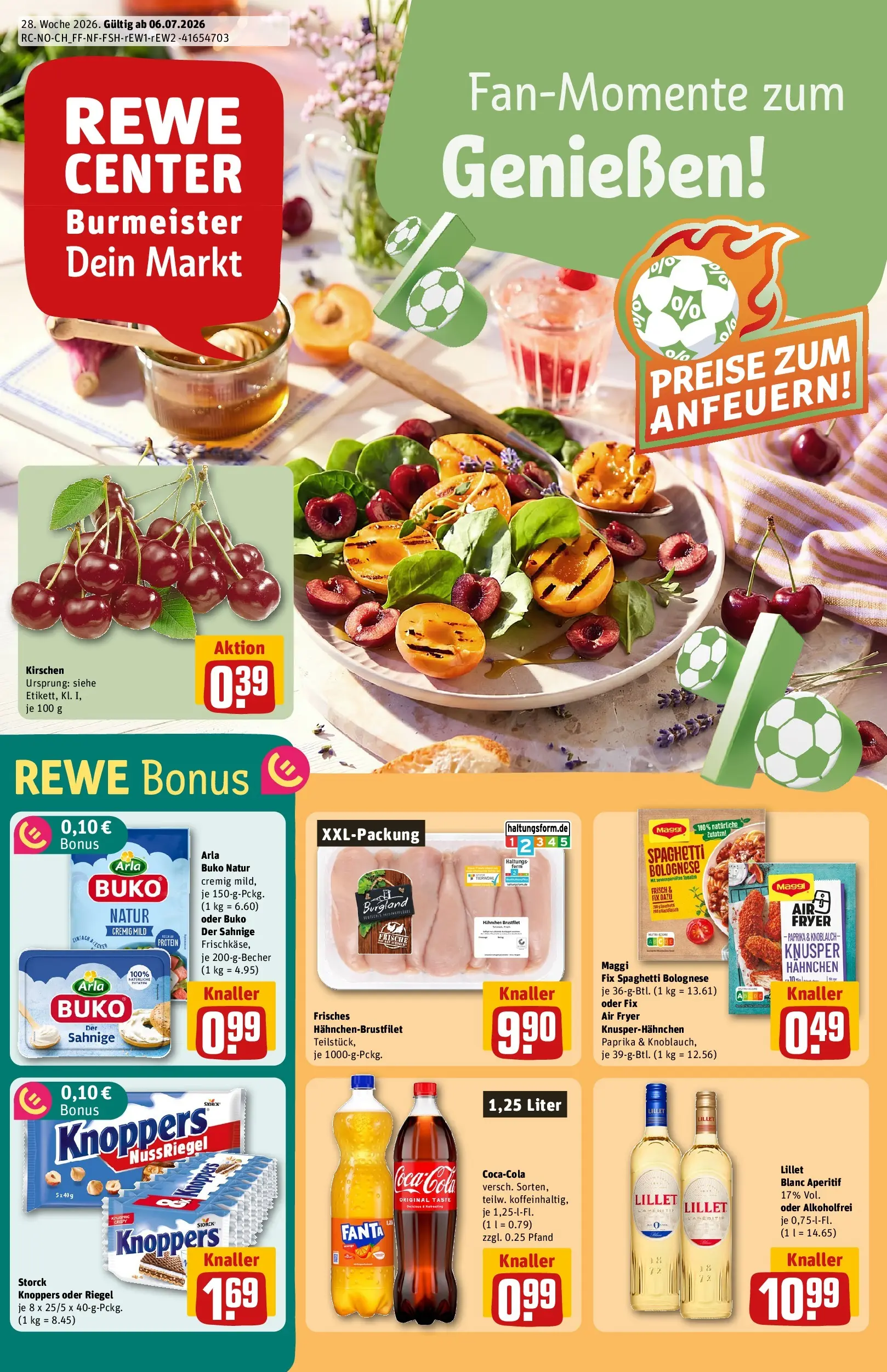 REWE Prospekt ab 06.07.2026 zum Blättern » Angebote | Seite: 1 | Produkte: Hahnchen, Fanta, Paprika, Knoblauch