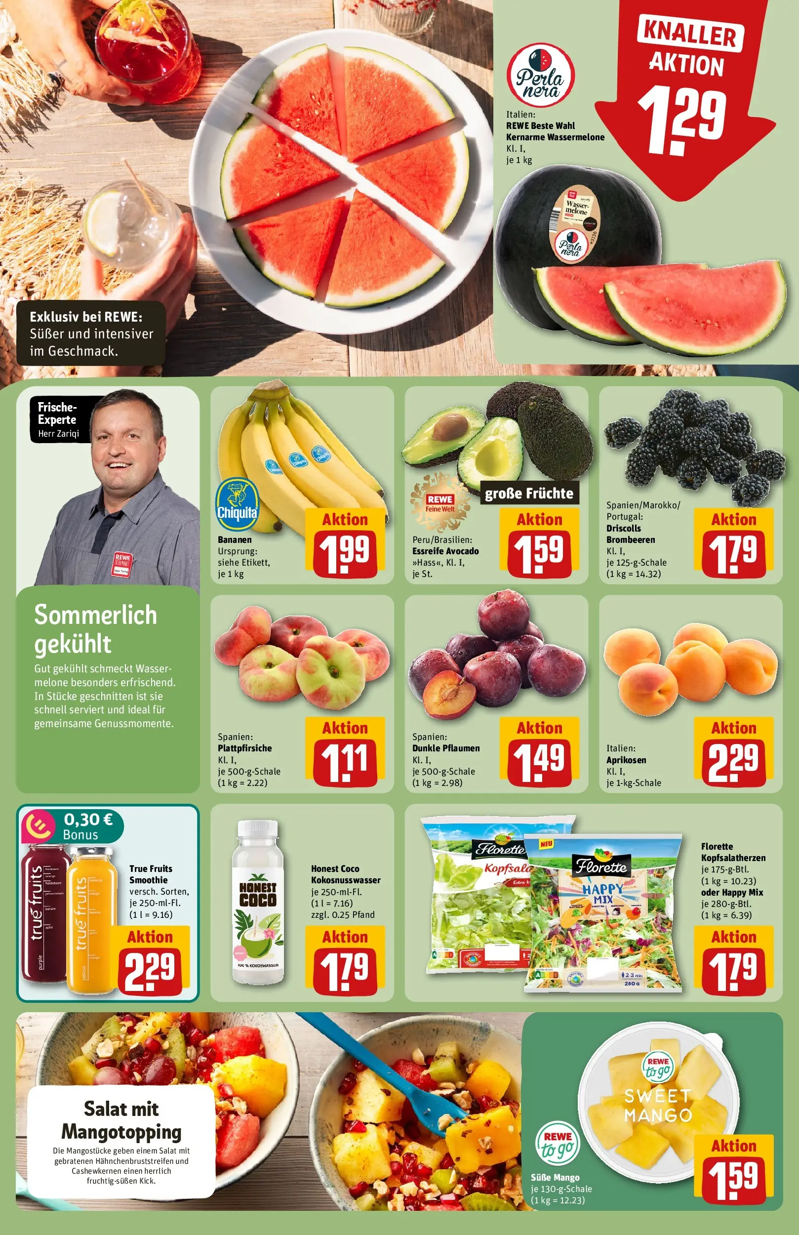 REWE Prospekt ab 06.07.2026 zum Blättern » Angebote | Seite: 8 | Produkte: Rinderfilet, Schweinenacken, Schweinerucken, Zucchini