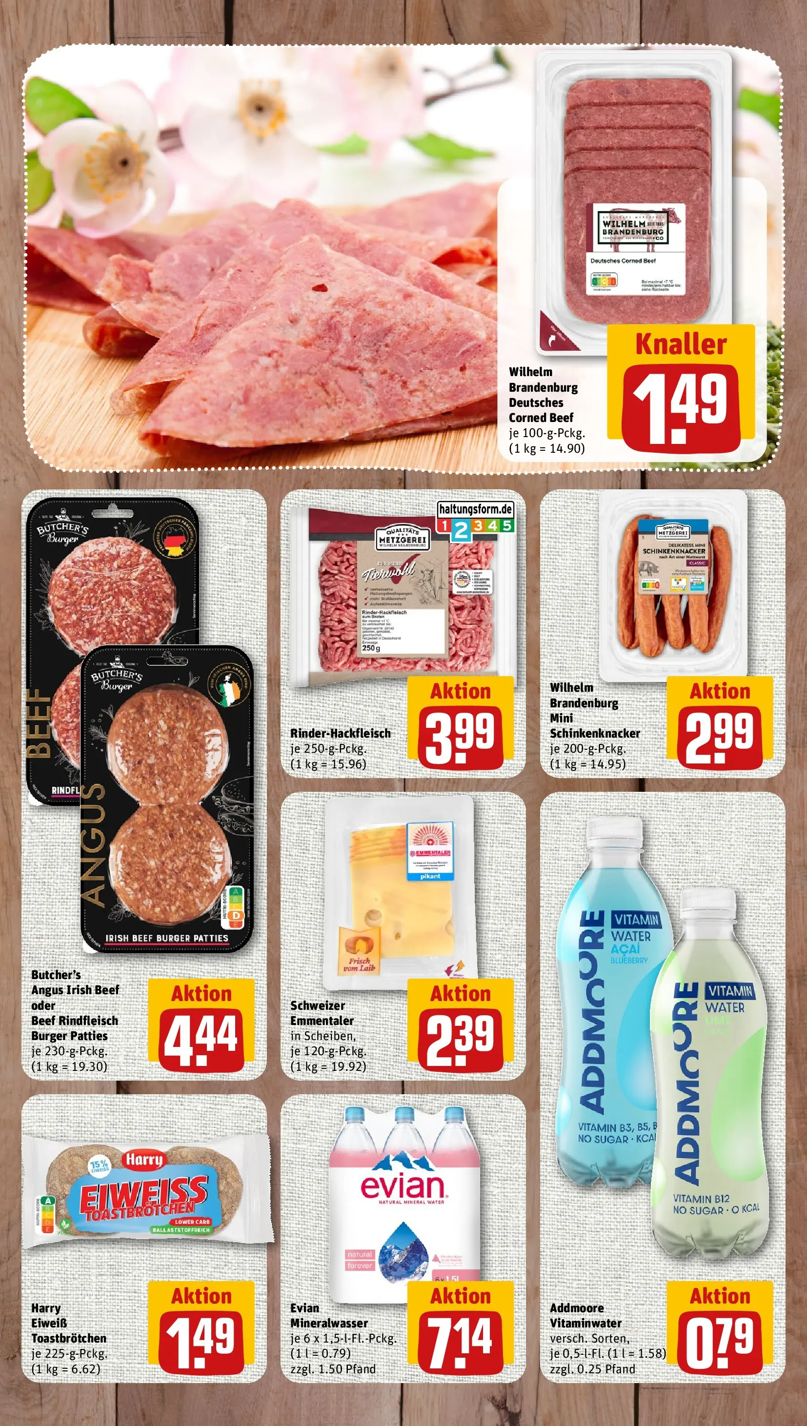 REWE Prospekt ab 06.07.2026 zum Blättern » Angebote | Seite: 7 | Produkte: Burger, Mineralwasser, Rindfleisch