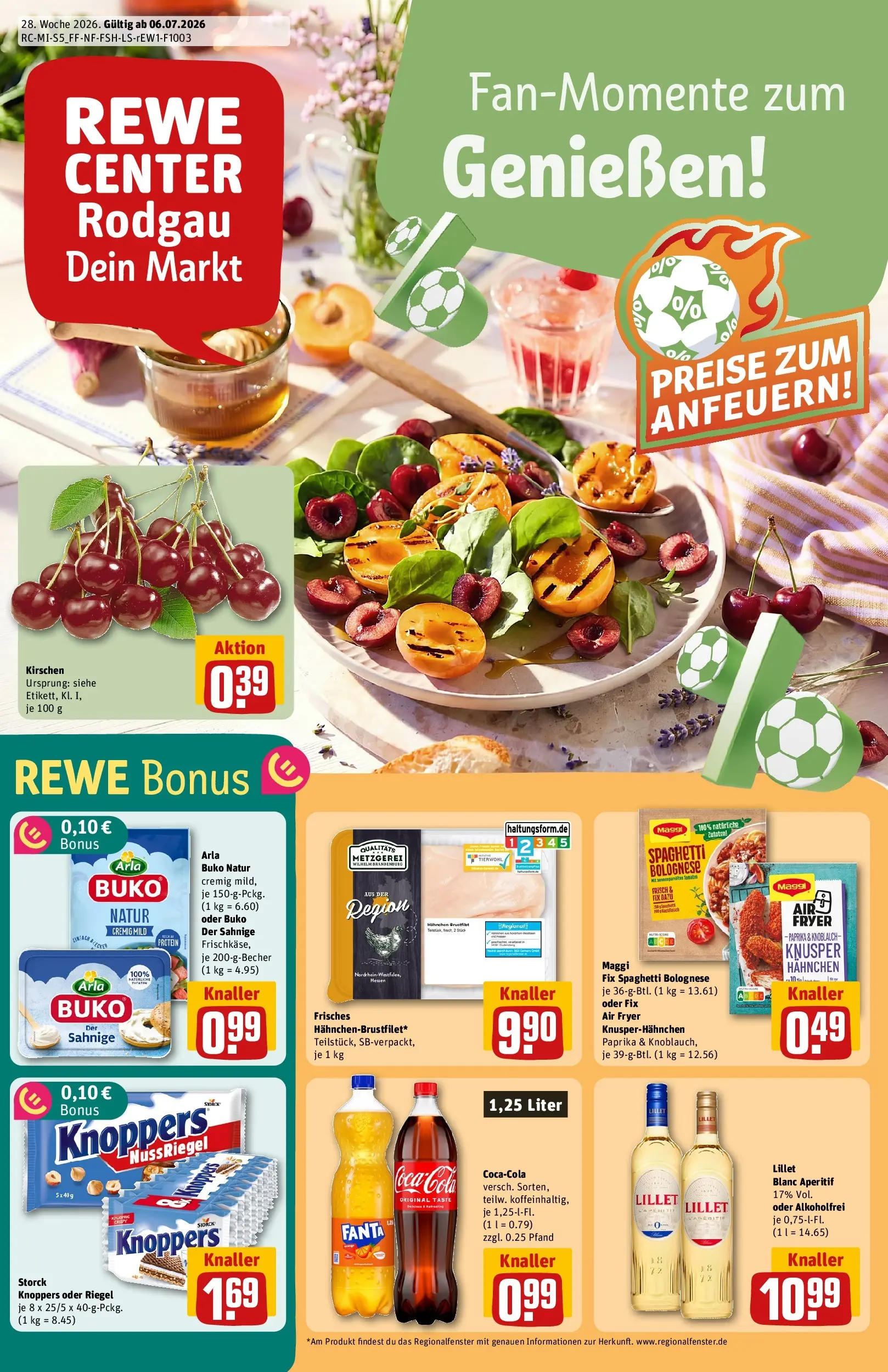 REWE Prospekt ab 06.07.2026 zum Blättern » Angebote | Seite: 1 | Produkte: Coca cola, Maggi, Lillet, Knoblauch