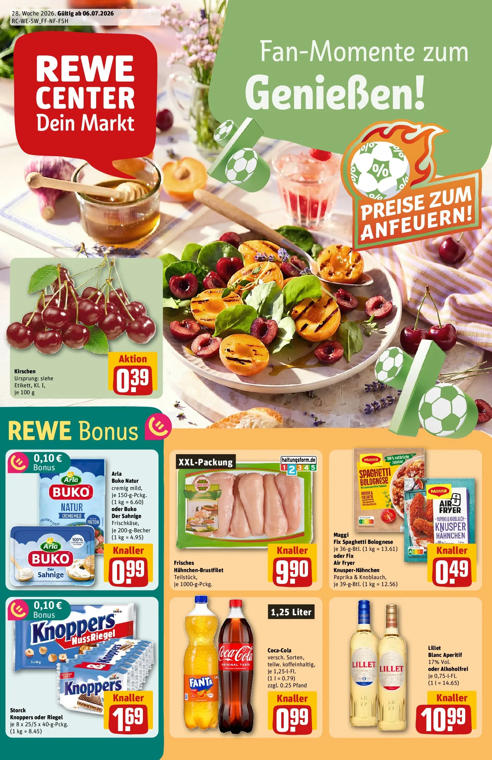 REWE Prospekt ab 06.07.2026 zum Blättern » Angebote | Seite: 1 | Produkte: Fanta, Lillet, Paprika, Knoblauch