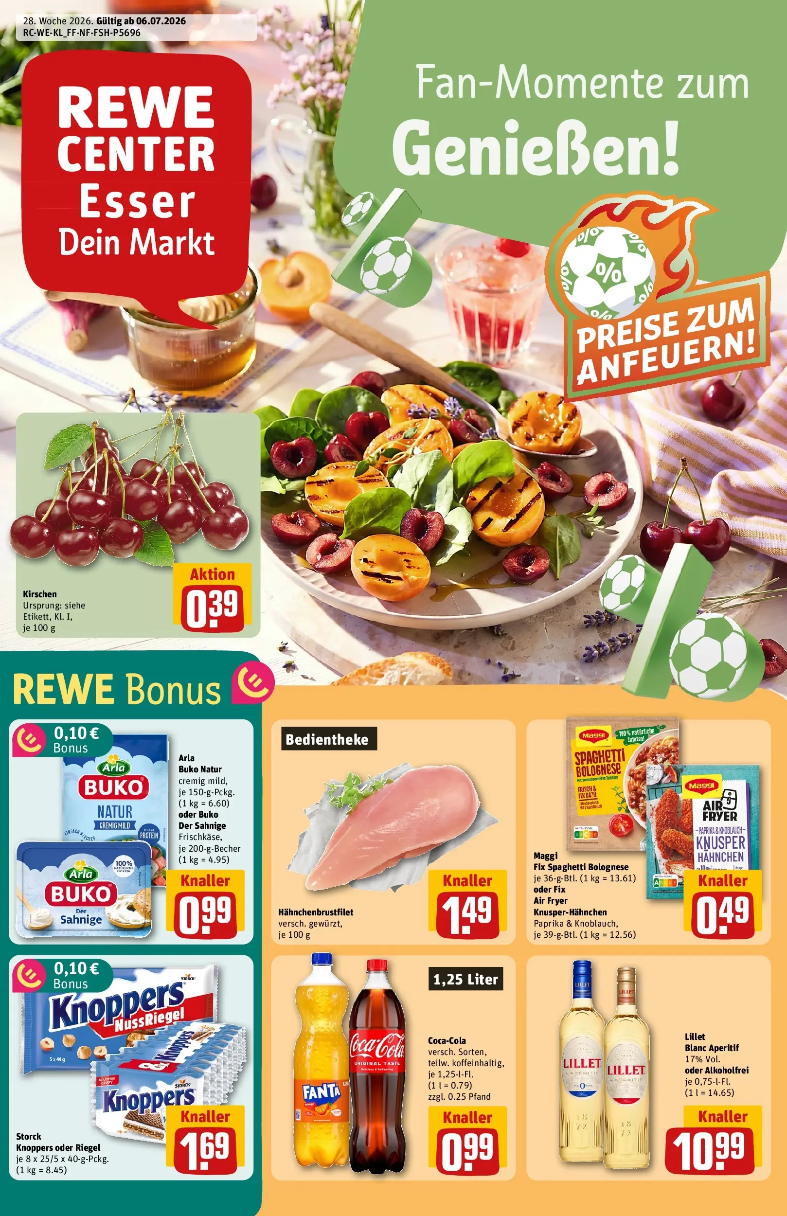 REWE Prospekt ab 06.07.2026 zum Blättern » Angebote | Seite: 1 | Produkte: Fanta, Paprika, Knoblauch, Knoppers