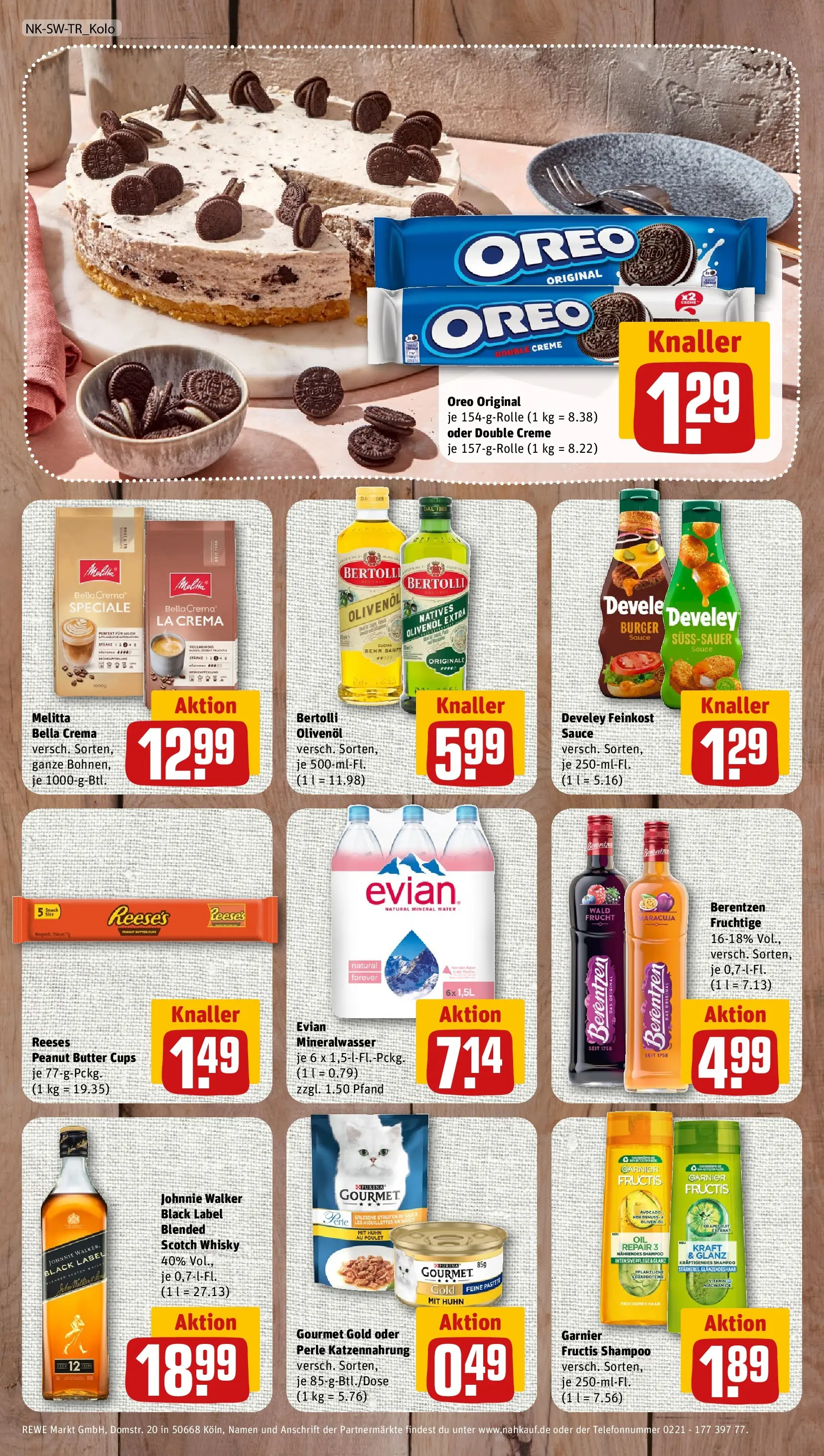 REWE Prospekt ab 06.07.2026 zum Blättern » Angebote | Seite: 8 | Produkte: Burger, Bertolli olivenol, Shampoo, Mineralwasser