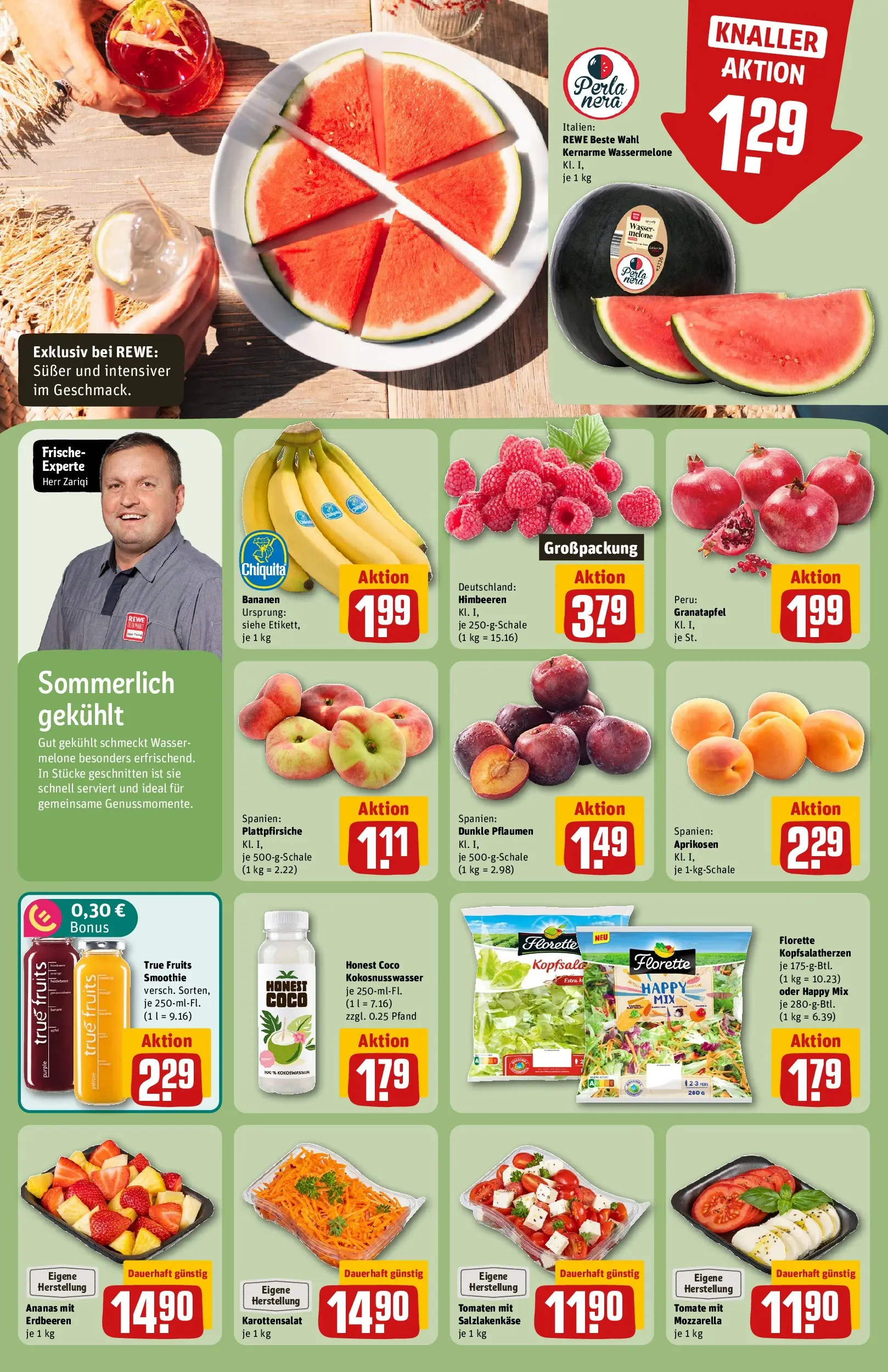 REWE Prospekt ab 06.07.2026 zum Blättern » Angebote | Seite: 6 | Produkte: Himbeeren, Mozzarella, Ananas, Wasser