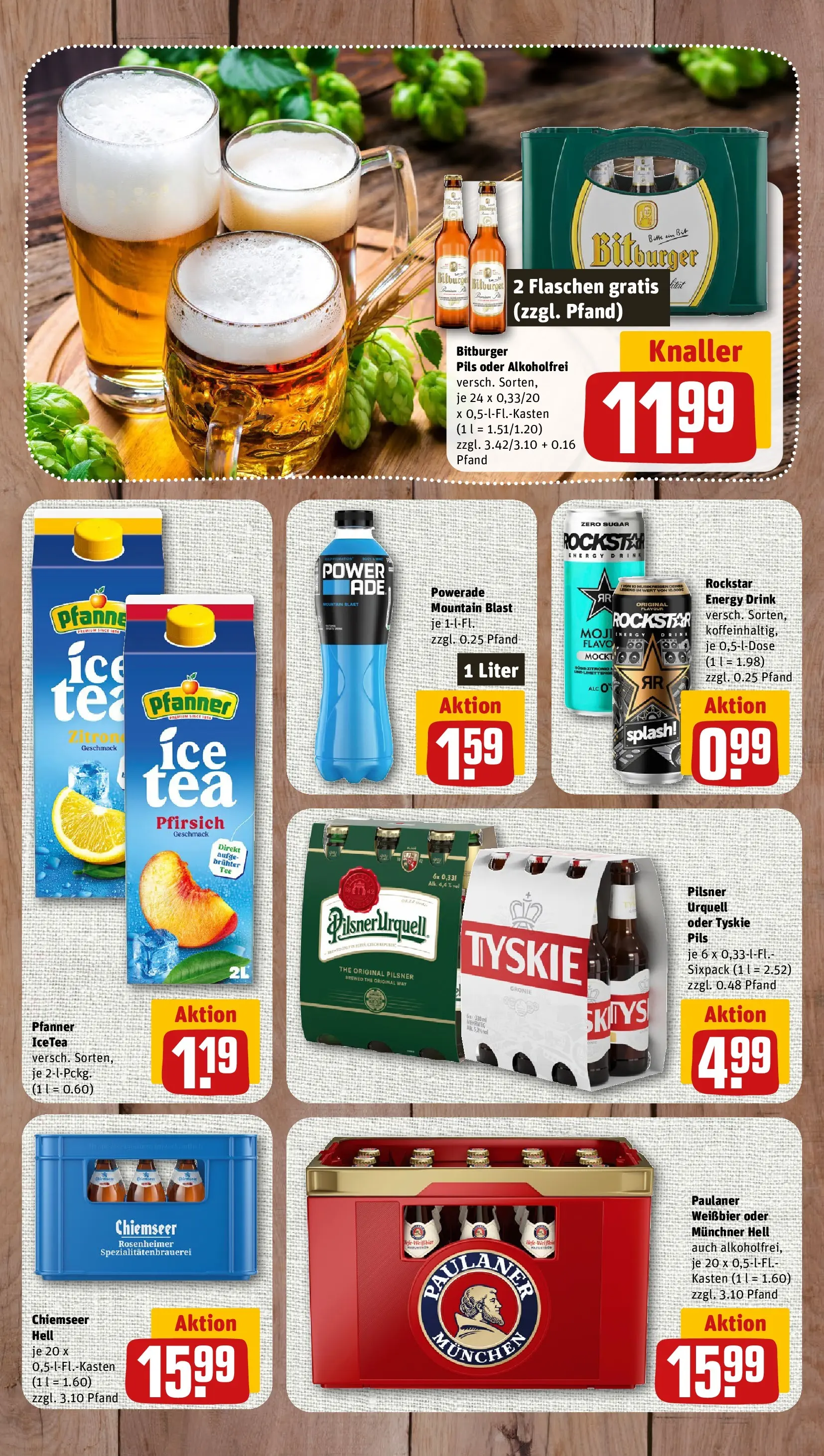 REWE Prospekt ab 06.07.2026 zum Blättern » Angebote | Seite: 11 | Produkte: Tyskie, Weißbier, Pils, Pfirsich