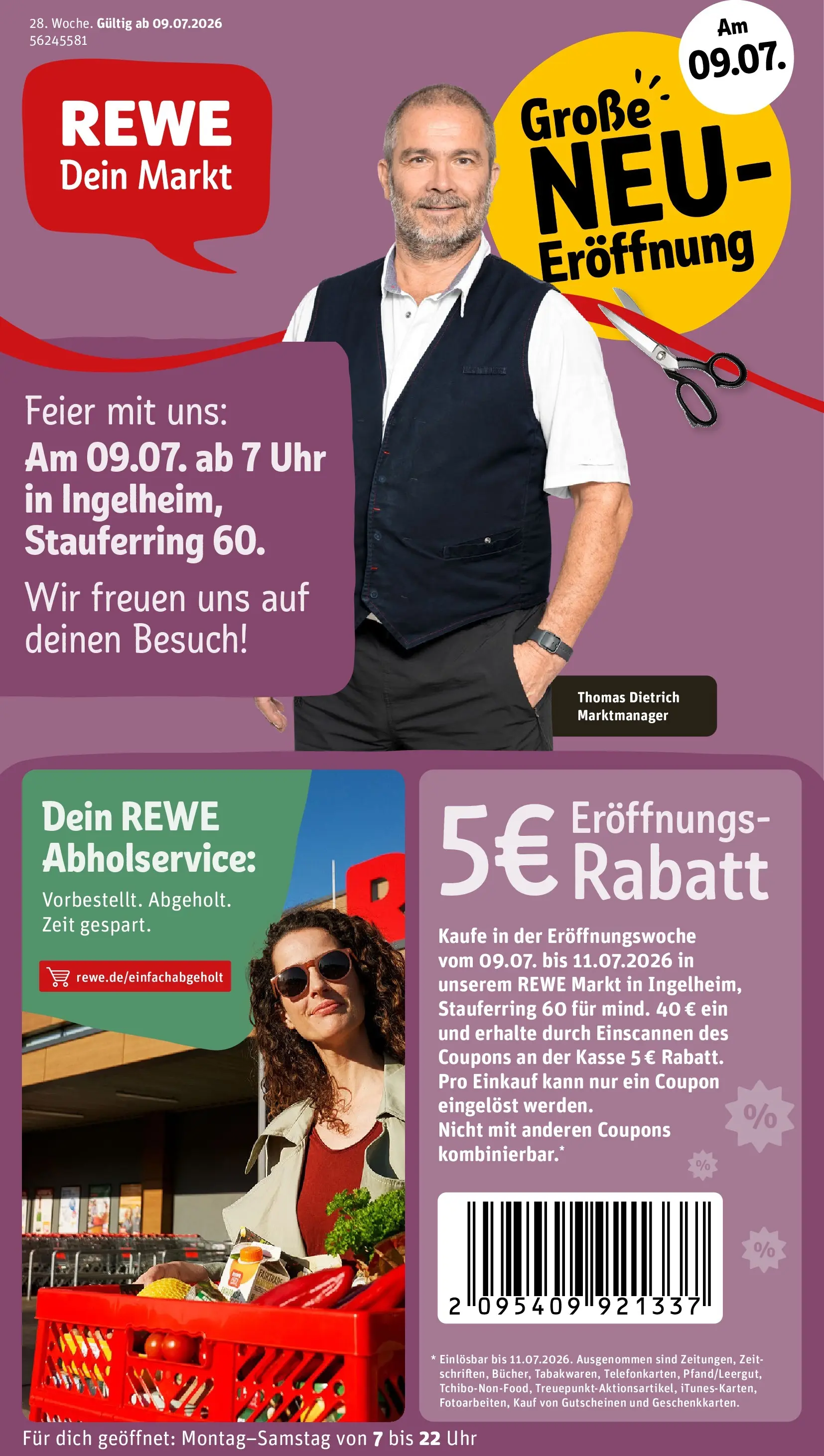 REWE Prospekt ab 06.07.2026 zum Blättern » Angebote | Seite: 1 | Produkte: Uhr