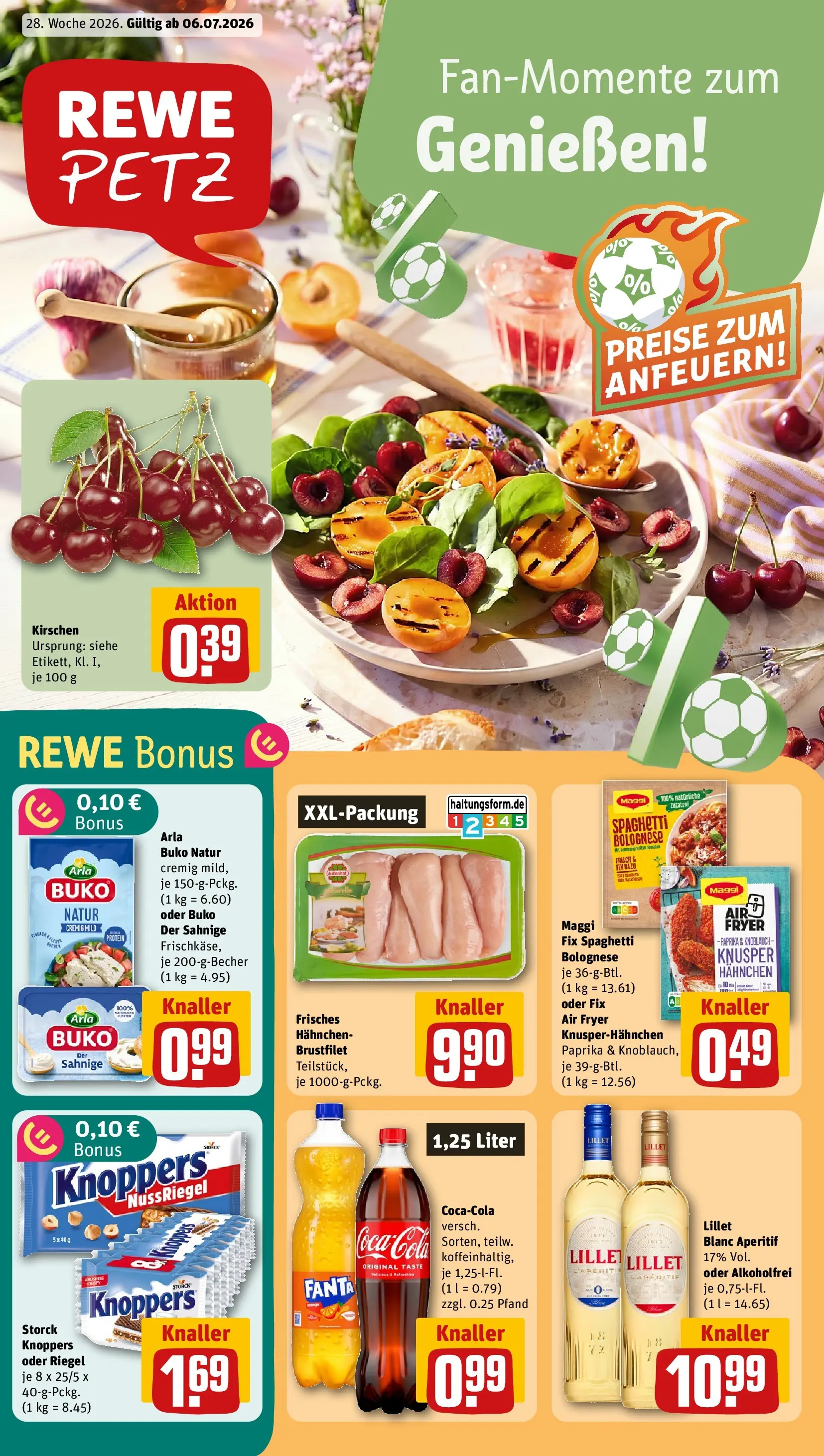 REWE Prospekt ab 06.07.2026 zum Blättern » Angebote | Seite: 3 | Produkte: Hahnchen, Fanta, Maggi, Paprika