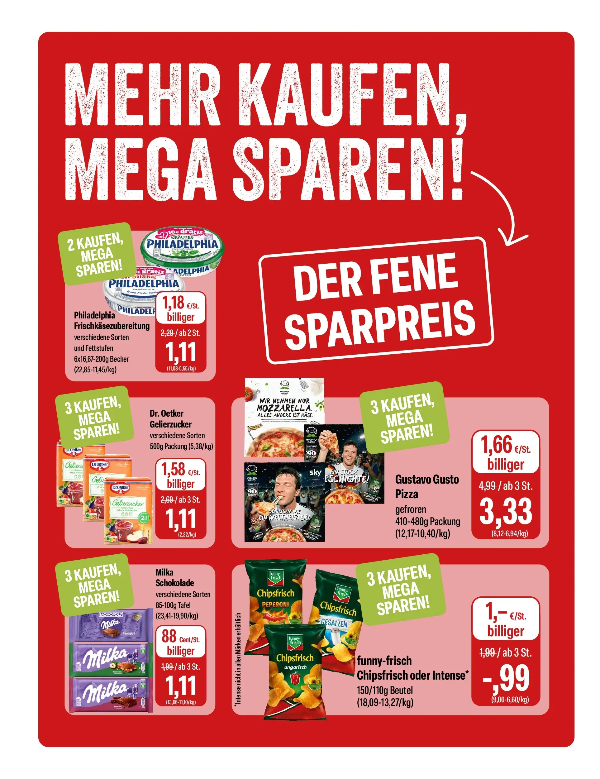 Feneberg Angebote (ab 08.07.2026) zum Blättern | Seite: 10 | Produkte: Gustavo gusto, Käse, Philadelphia, Milka