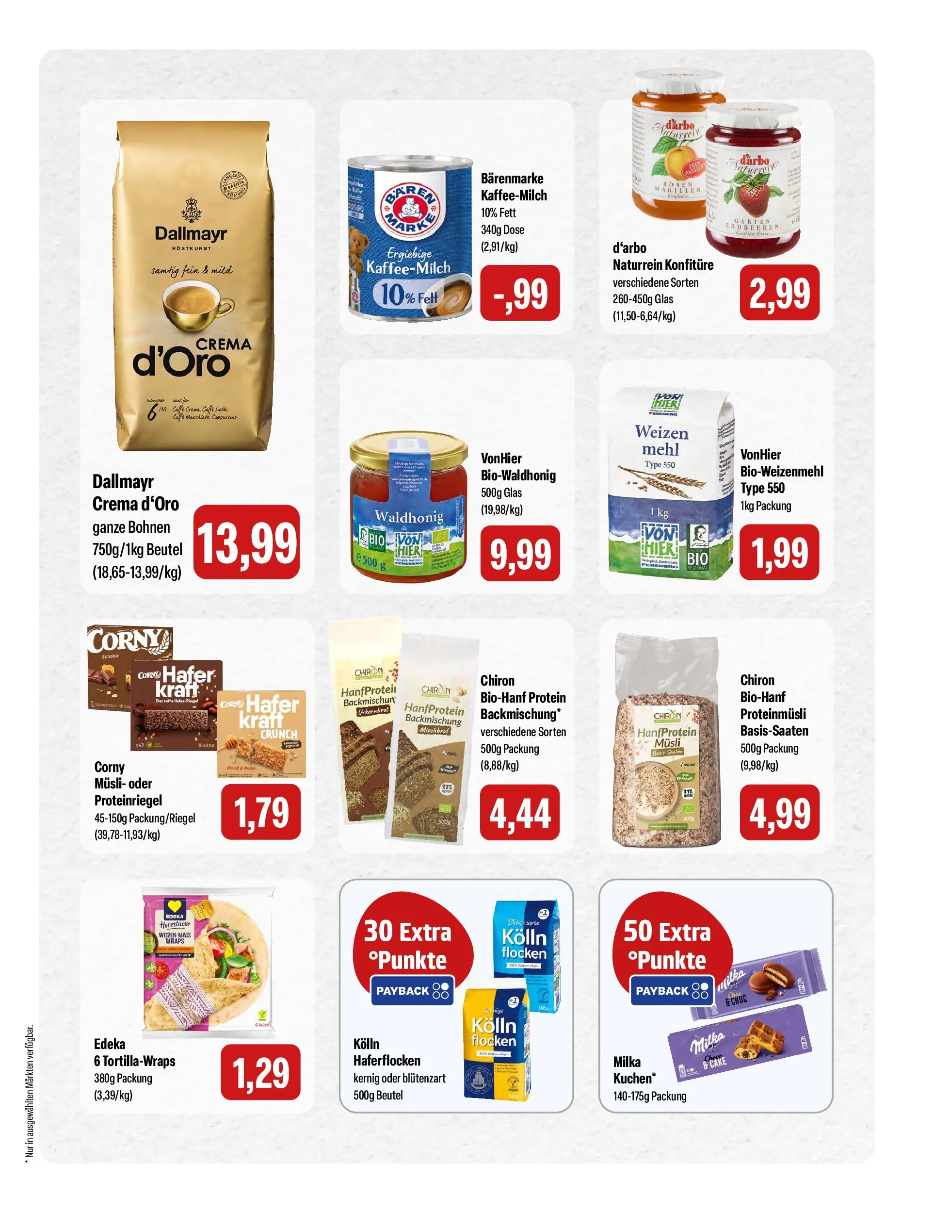 Feneberg Angebote (ab 08.07.2026) zum Blättern | Seite: 11 | Produkte: Musli, Mehl, Dallmayr, Flocken