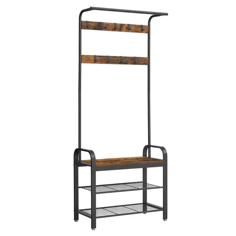 Garderobenst&auml;nder Vintage Braun, Schwarz, B: 72 cm