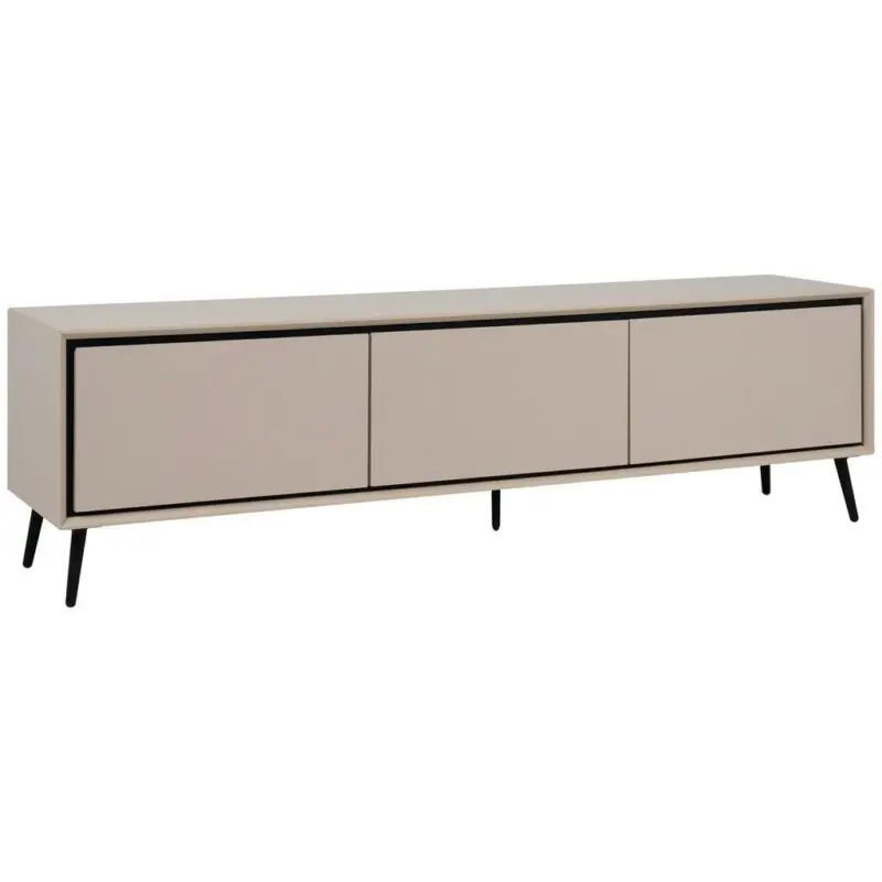 TV-Lowboard Arona B: 175 cm Sandfarben, Schwarz