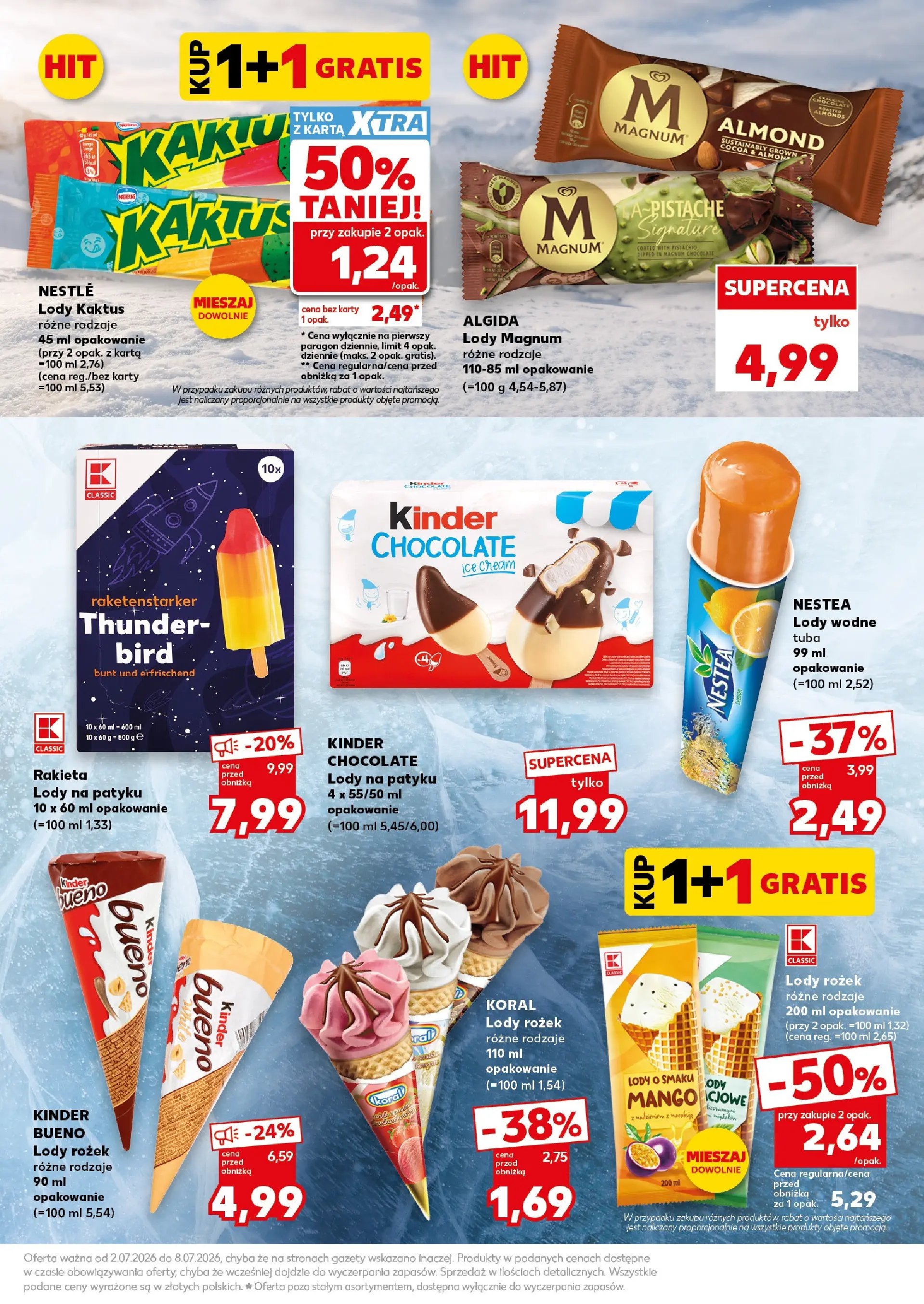 Kaufland gazetka - Super Sobota od 04.07.2026 - od jutra PDF | Strona: 9 | Produkty: Mango, Lody Magnum, Lody Kaktus, Lody