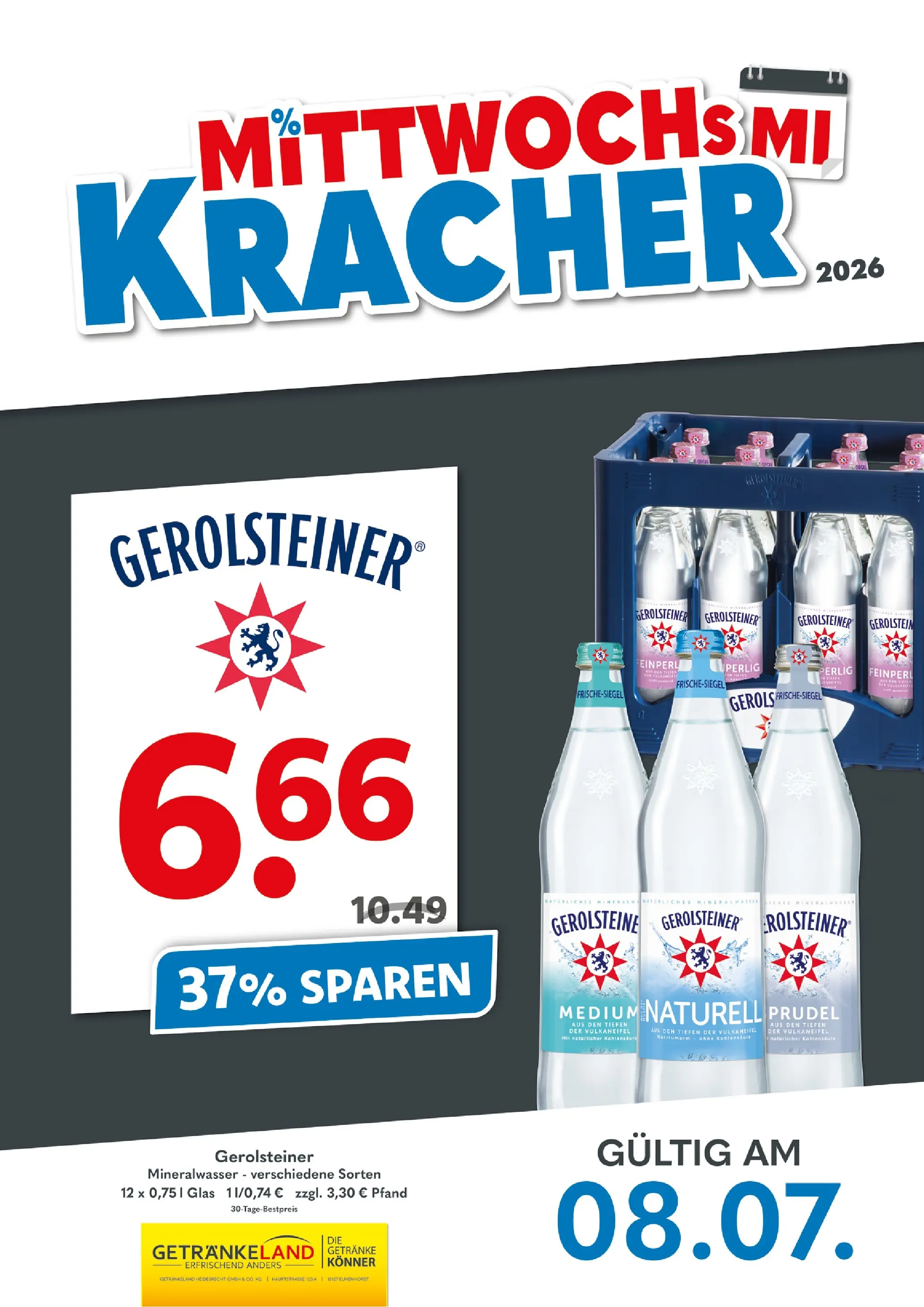 Getränkeland Getränkeangebote (ab 06.07.2026) zum Blättern | Seite: 2 | Produkte: Mineralwasser, Gerolsteiner