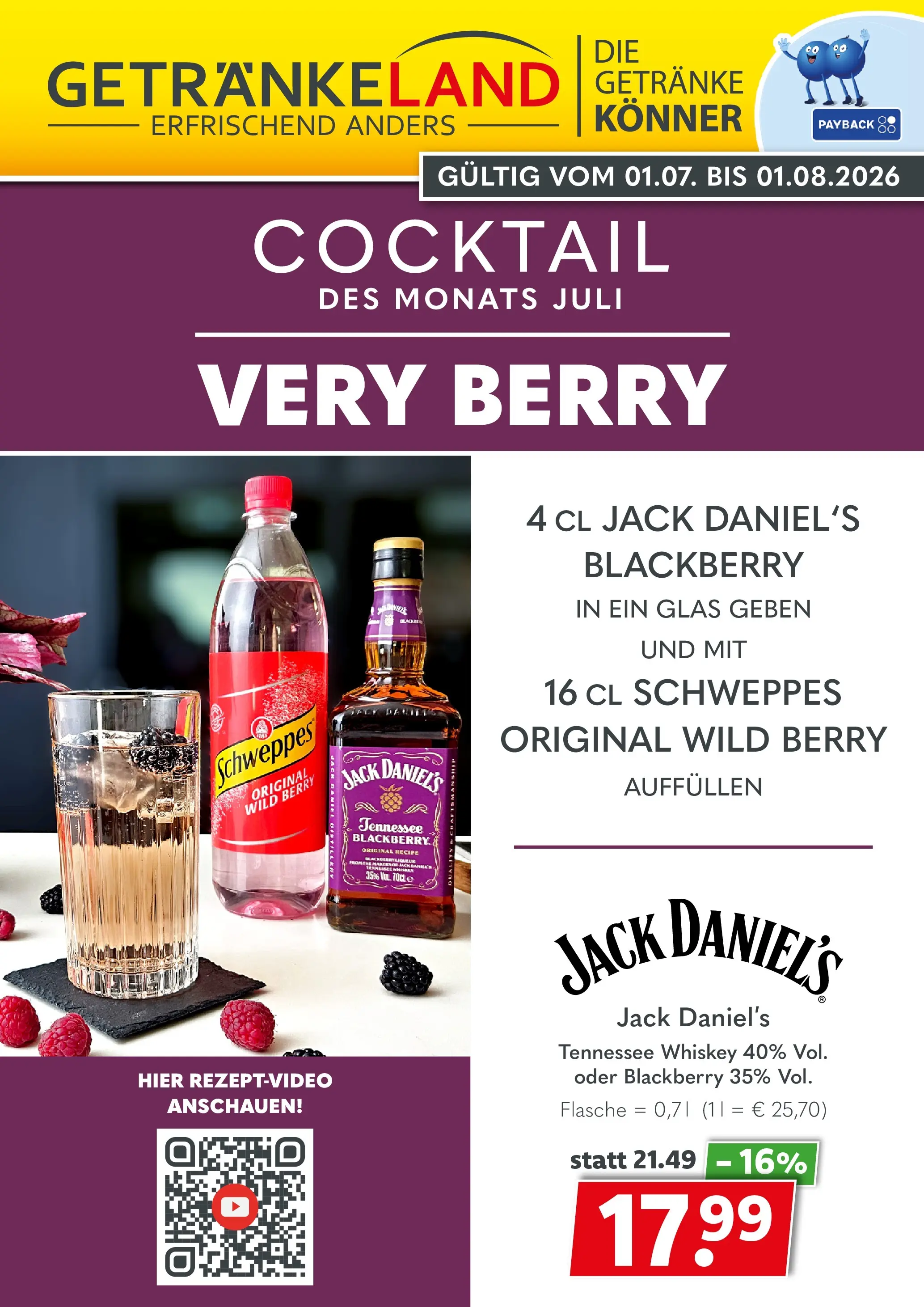 Getränkeland Getränkeangebote (ab 06.07.2026) zum Blättern | Seite: 4 | Produkte: Jack Daniel's, Schweppes, Whiskey