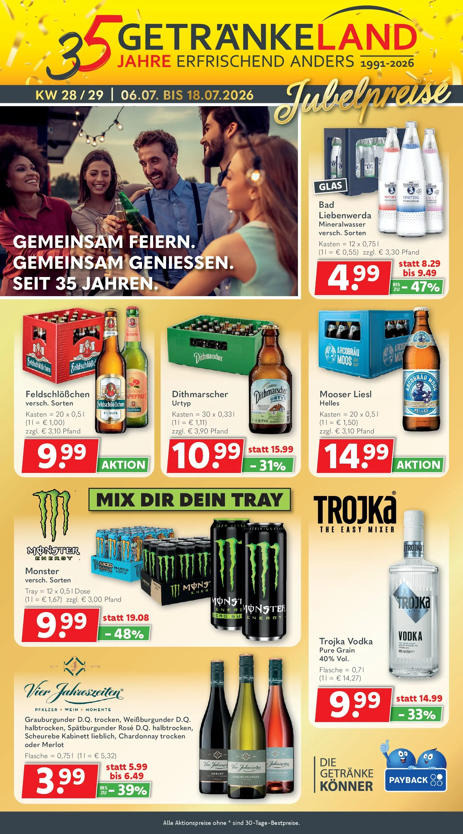 Getränkeland Prospekt Neustrelitz (ab 06.07.2026) zum Blättern | Seite: 1 | Produkte: Energy, Mineralwasser, Monster, Mango