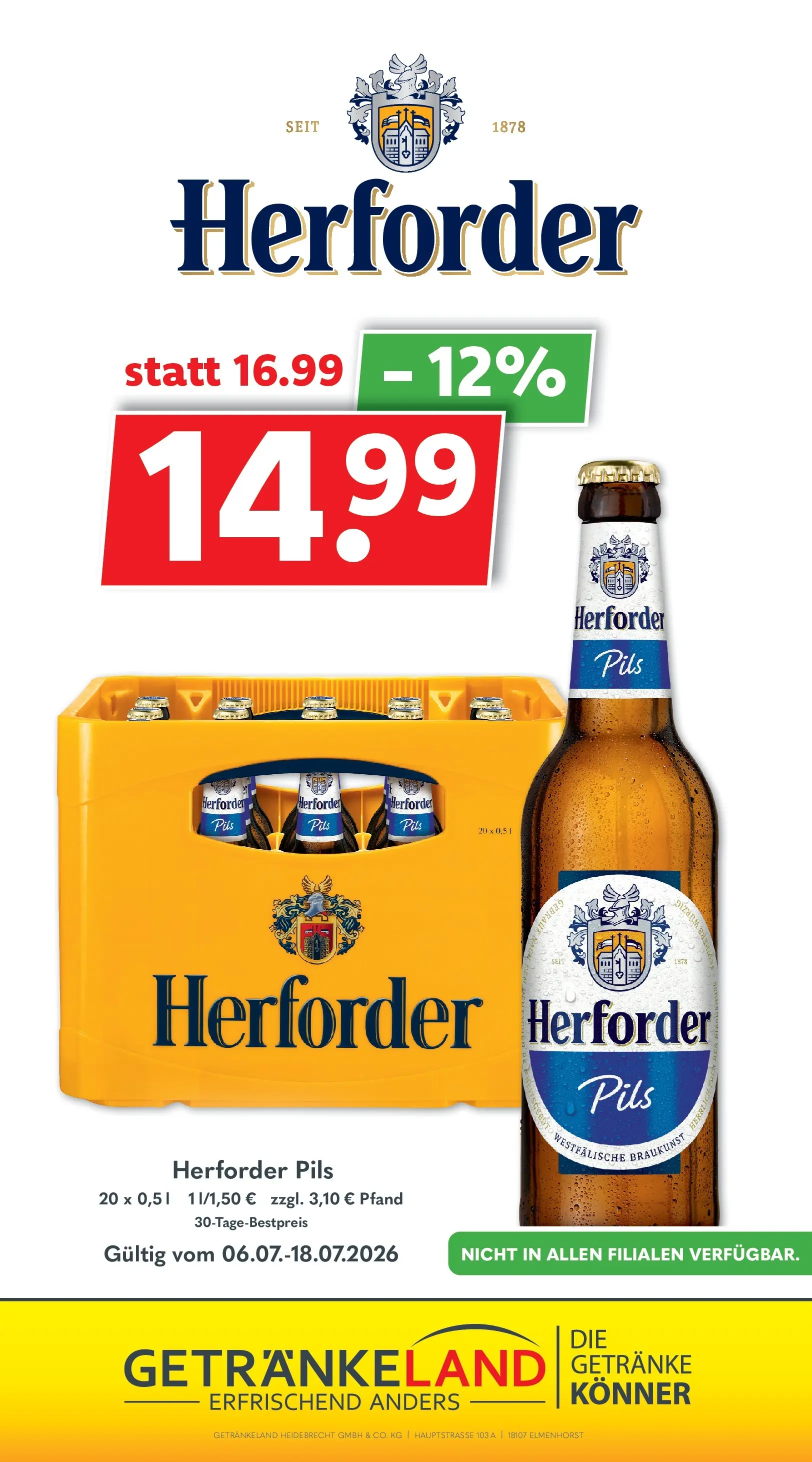 Getränkeland Prospekt Neustrelitz (ab 06.07.2026) zum Blättern | Seite: 11 | Produkte: Pils