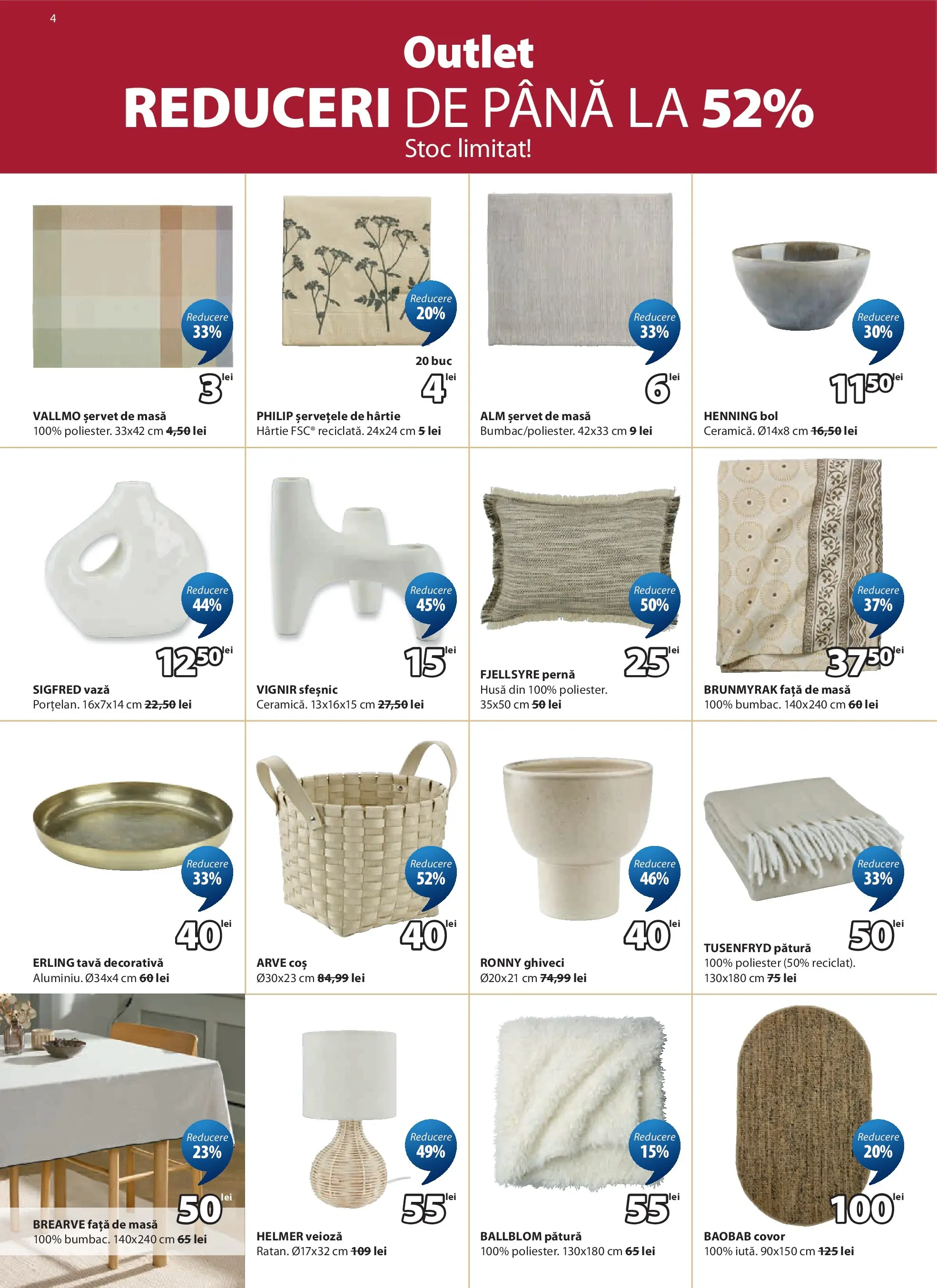 JYSK - Catalog JYSK până în data de 25.07.2026 - Oferta 01.07.2026 - 25.07.2026 | Pagină: 4 | Produse: Covor, Vază, Sfeșnic, Veioză