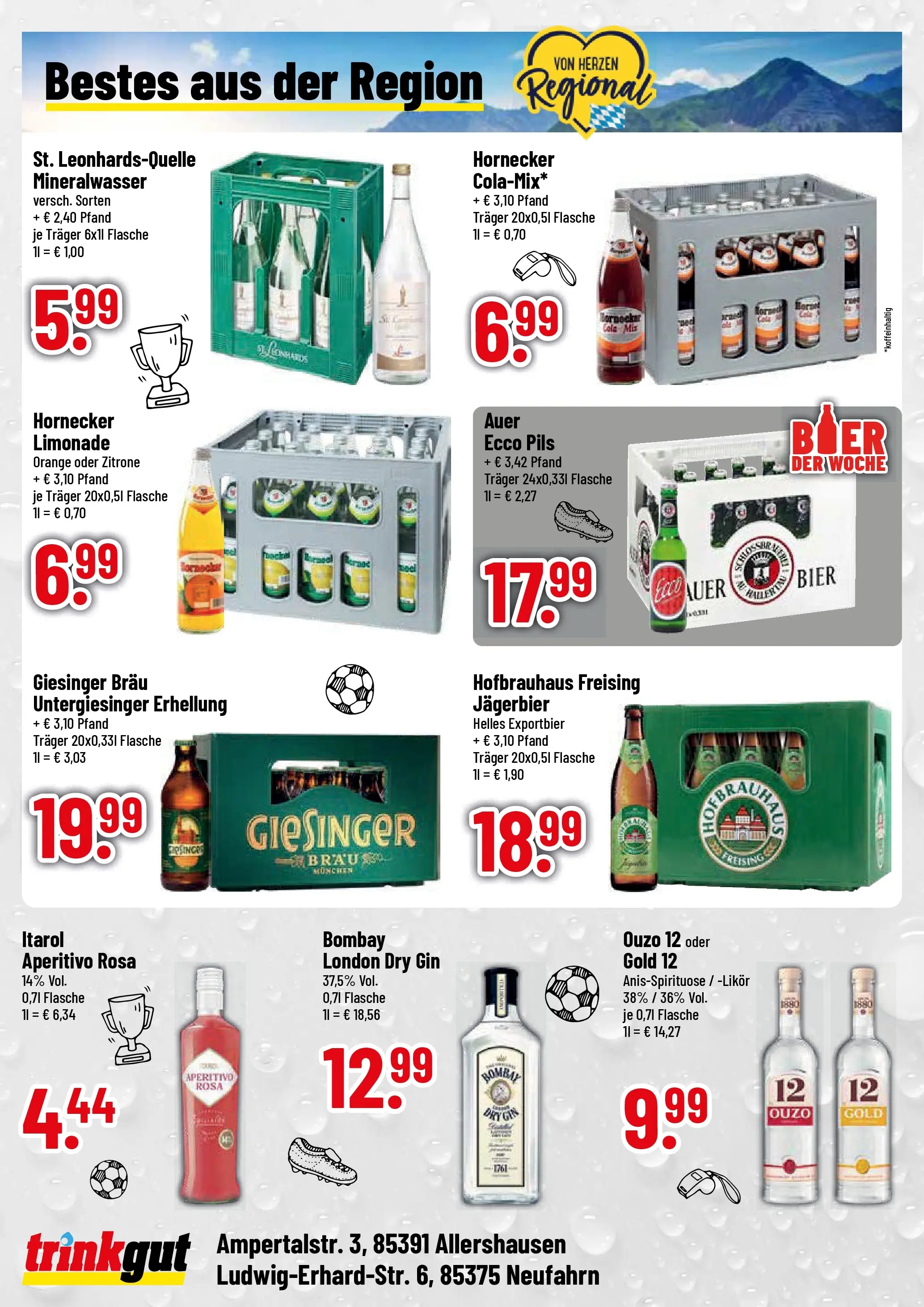 Trinkgut Prospekt Allershausen (ab 06.07.2026) » Angebote online | Seite: 4 | Produkte: Ouzo, Bier, Likör, Mineralwasser