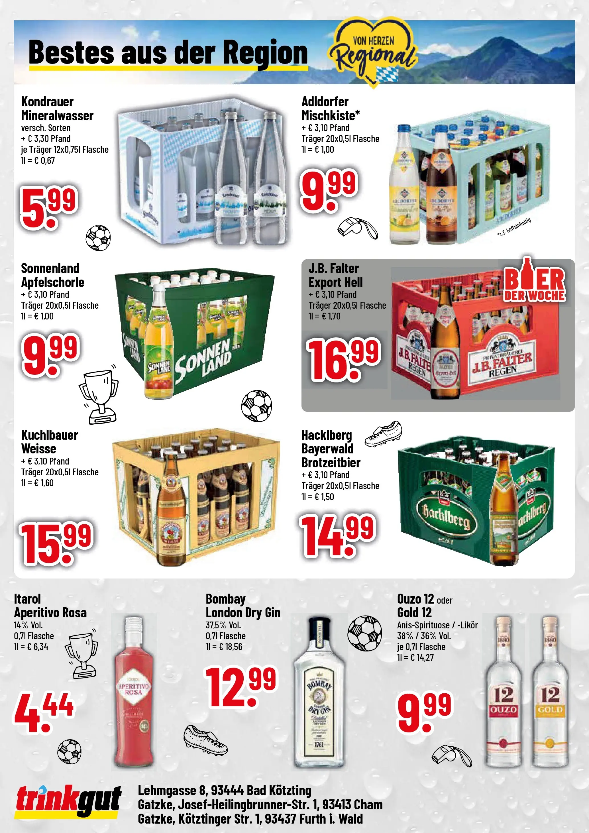 Trinkgut Prospekt Cham (ab 06.07.2026) » Angebote online | Seite: 4 | Produkte: Ouzo 12, Ouzo, Bad, Gin