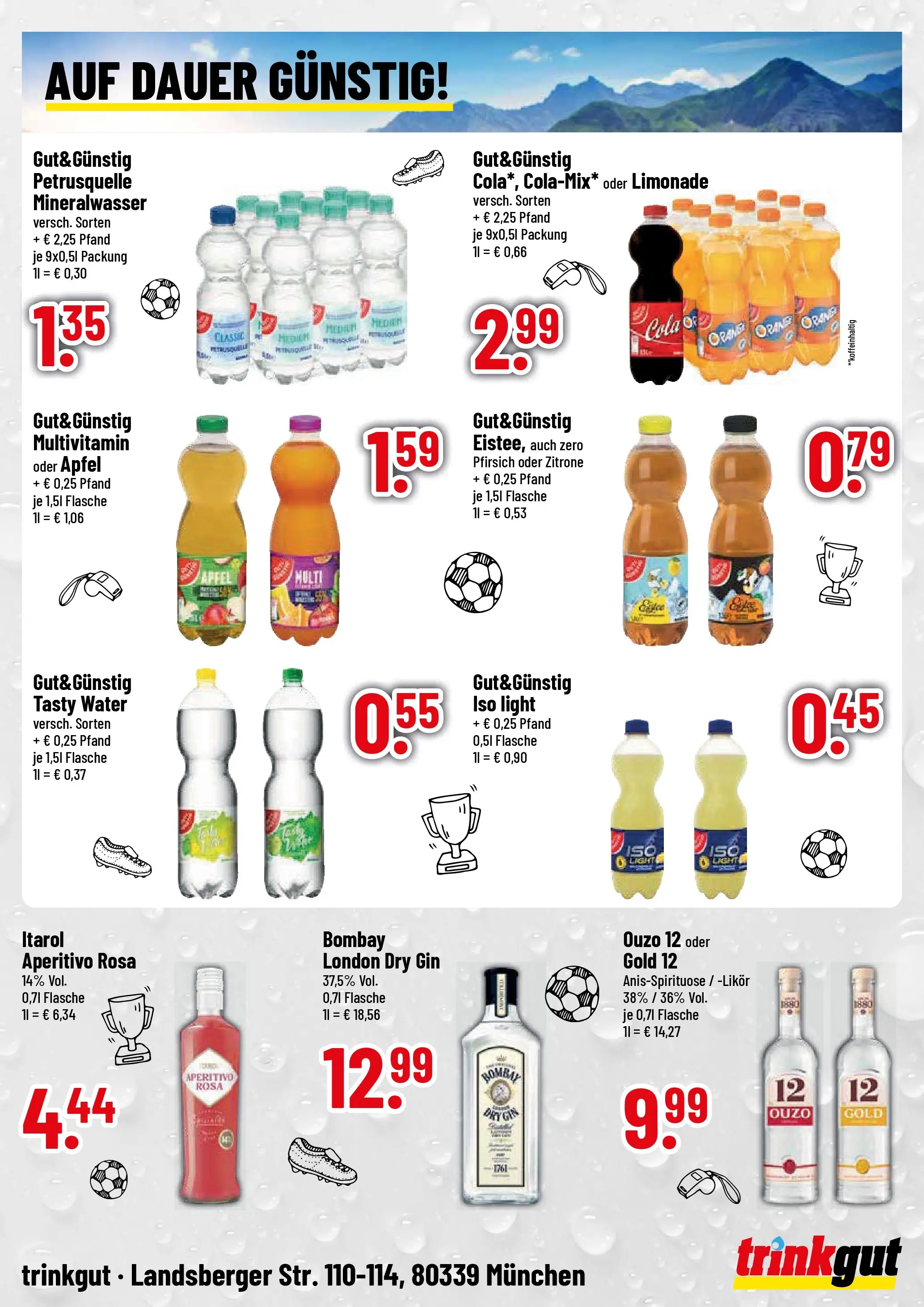 Trinkgut Prospekt München (ab 06.07.2026) » Angebote online | Seite: 4 | Produkte: Ouzo 12, Limonade, Mineralwasser, Zitrone