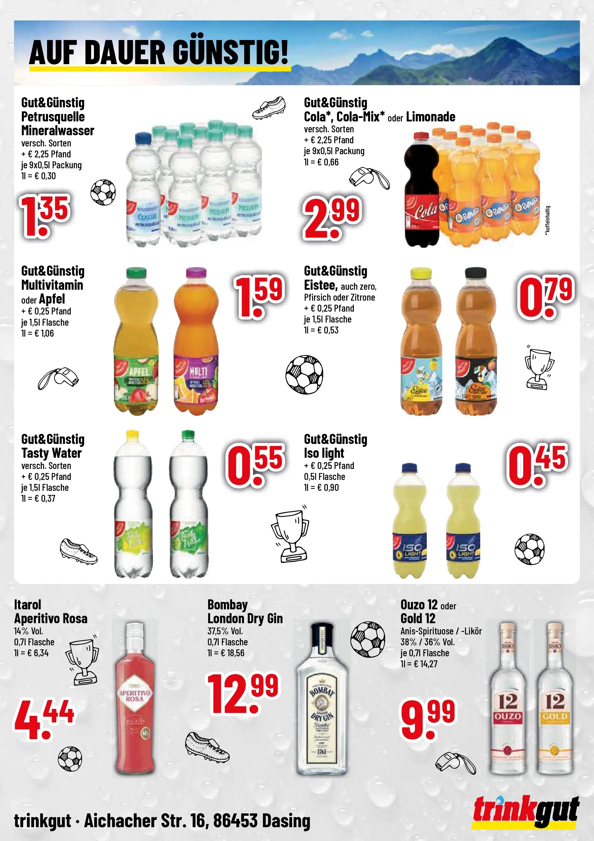 Trinkgut Prospekt Dasing (ab 06.07.2026) » Angebote online | Seite: 4 | Produkte: Ouzo 12, Cola, Mineralwasser, Zitrone