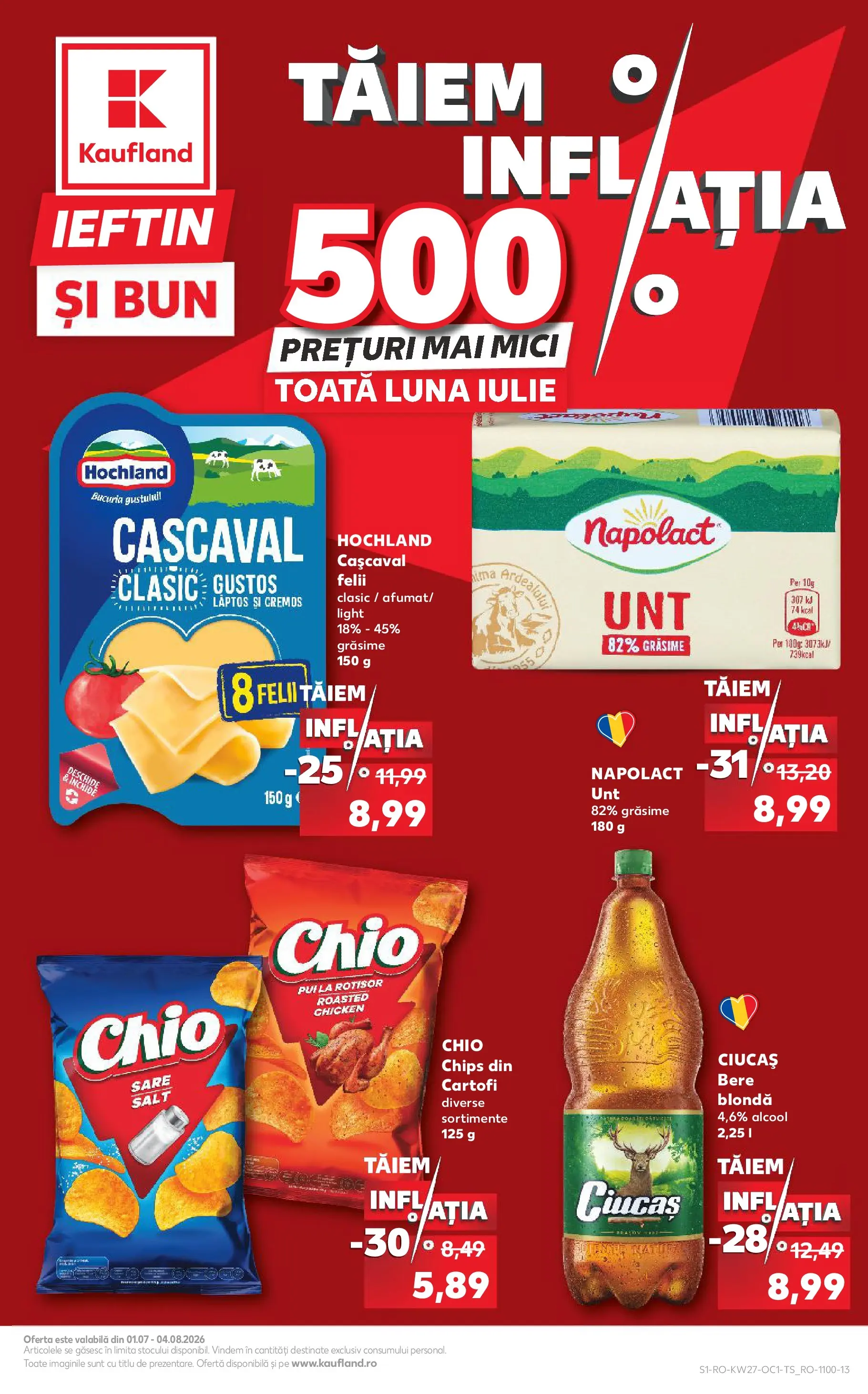 Kaufland Focșani 01.07.2026 - Revista si Oferta | Pagină: 1 | Produse: Hacıyatmaz Kedi Oyuncağı, Cașcaval, Mici, Bere