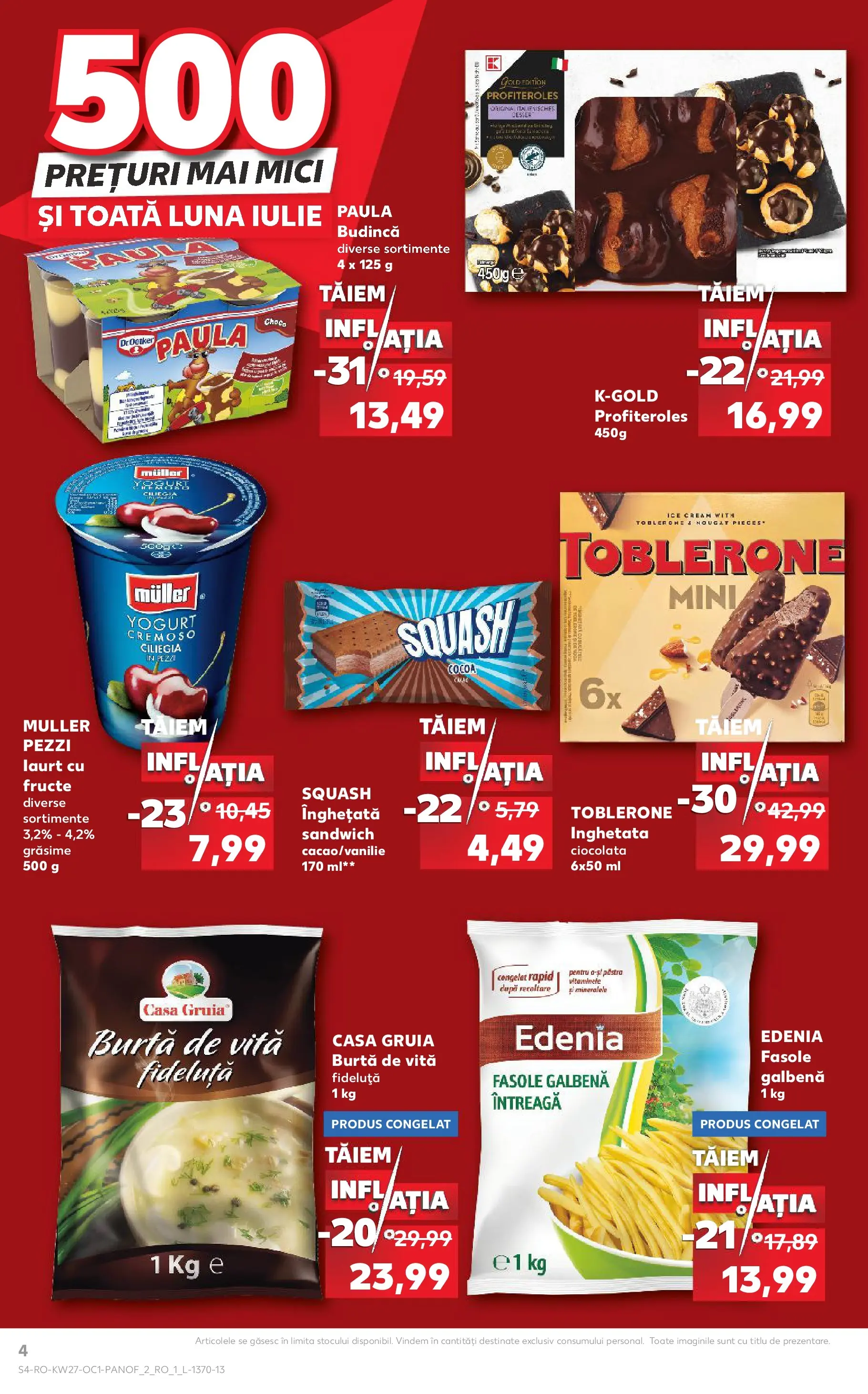 Kaufland Slatina 01.07.2026 - Revista si Oferta | Pagină: 4 | Produse: Mici, Ciocolată, Înghețată, Fructe