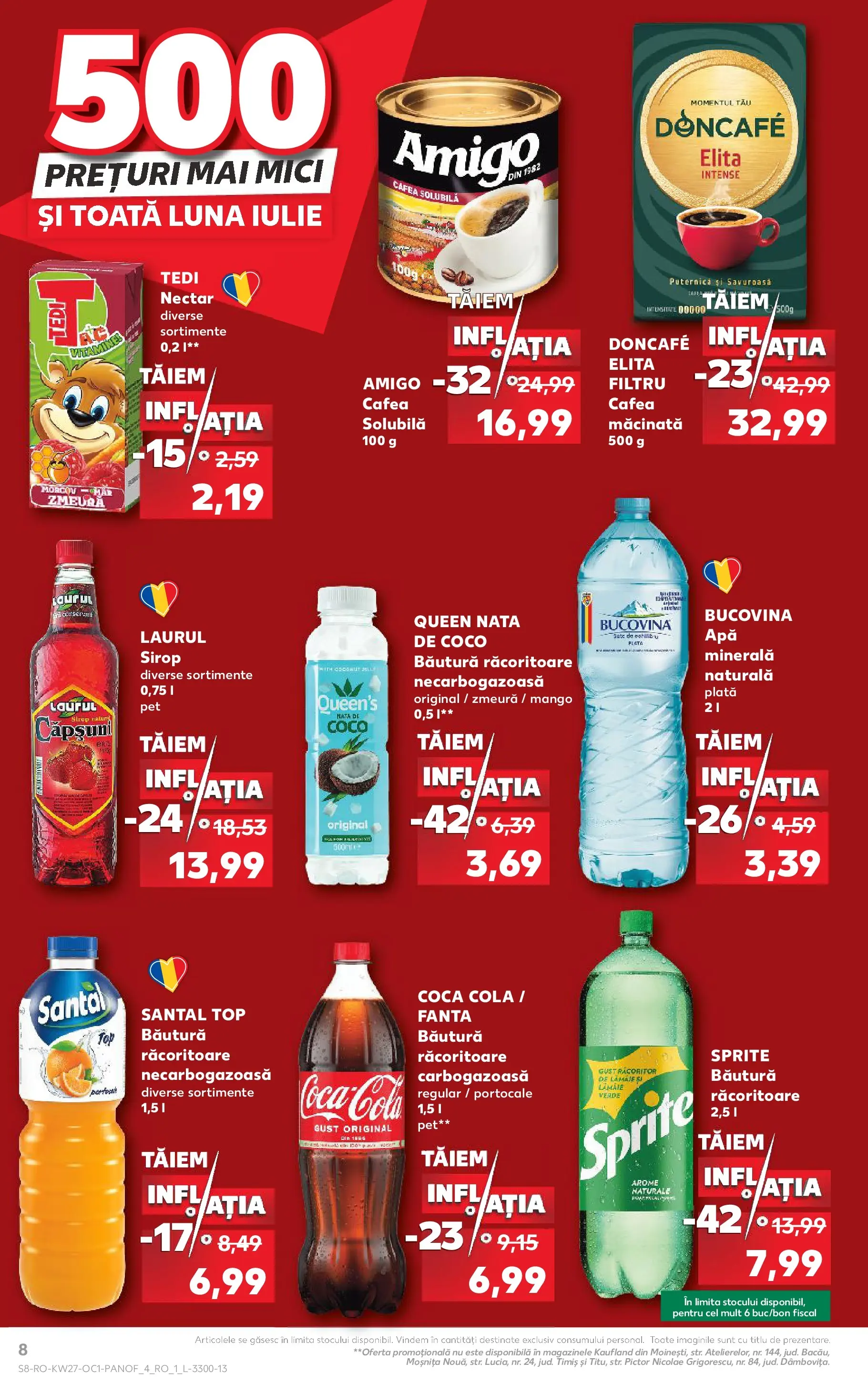 Kaufland Zalau 01.07.2026 - Revista si Oferta | Pagină: 8 | Produse: Matériel de Street Workout, Cafea, Sirop, Mango