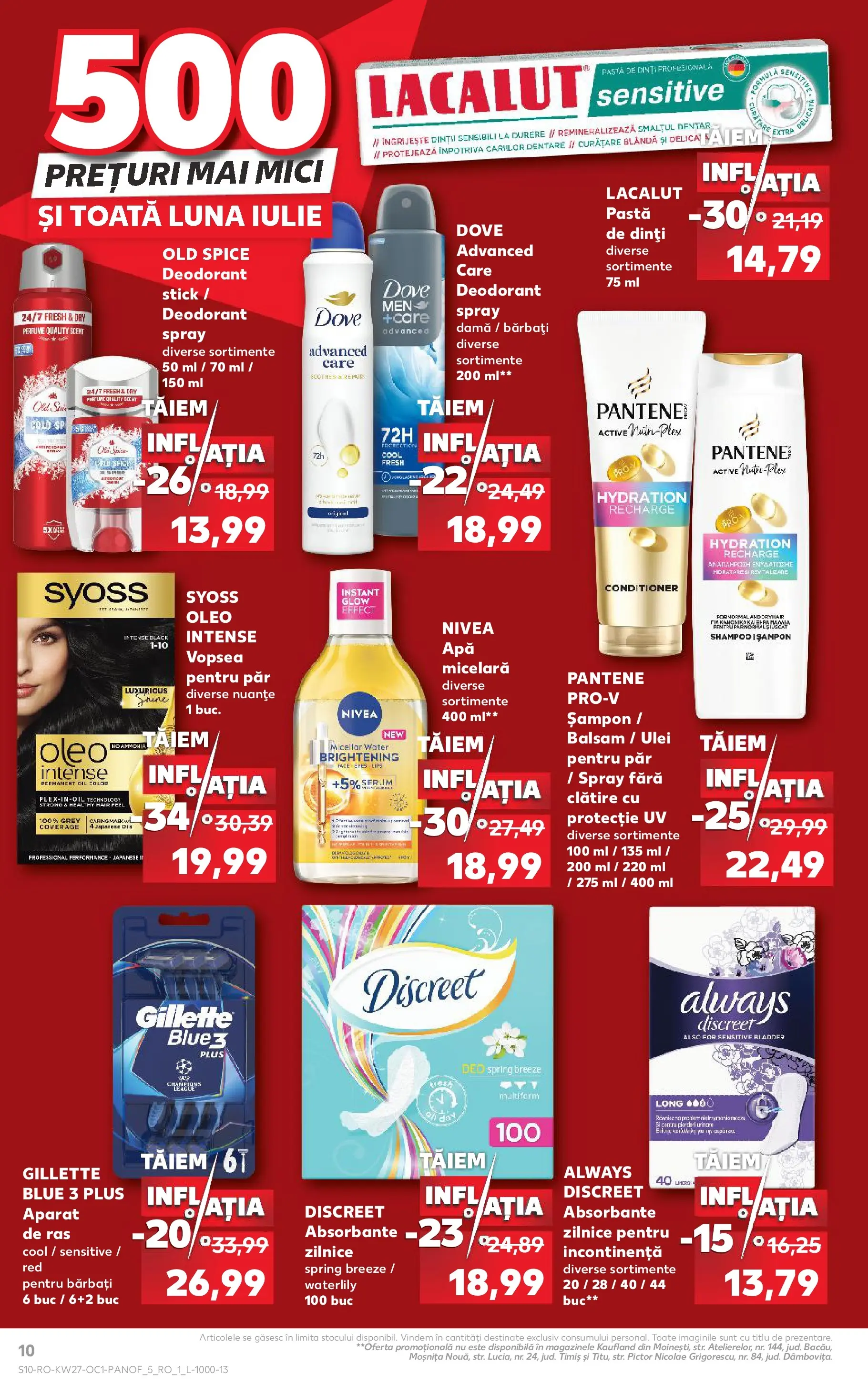Kaufland Focșani 01.07.2026 - Revista si Oferta | Pagină: 10 | Produse: Vopsea, Ulei, Deodorant, Pastă de dinți