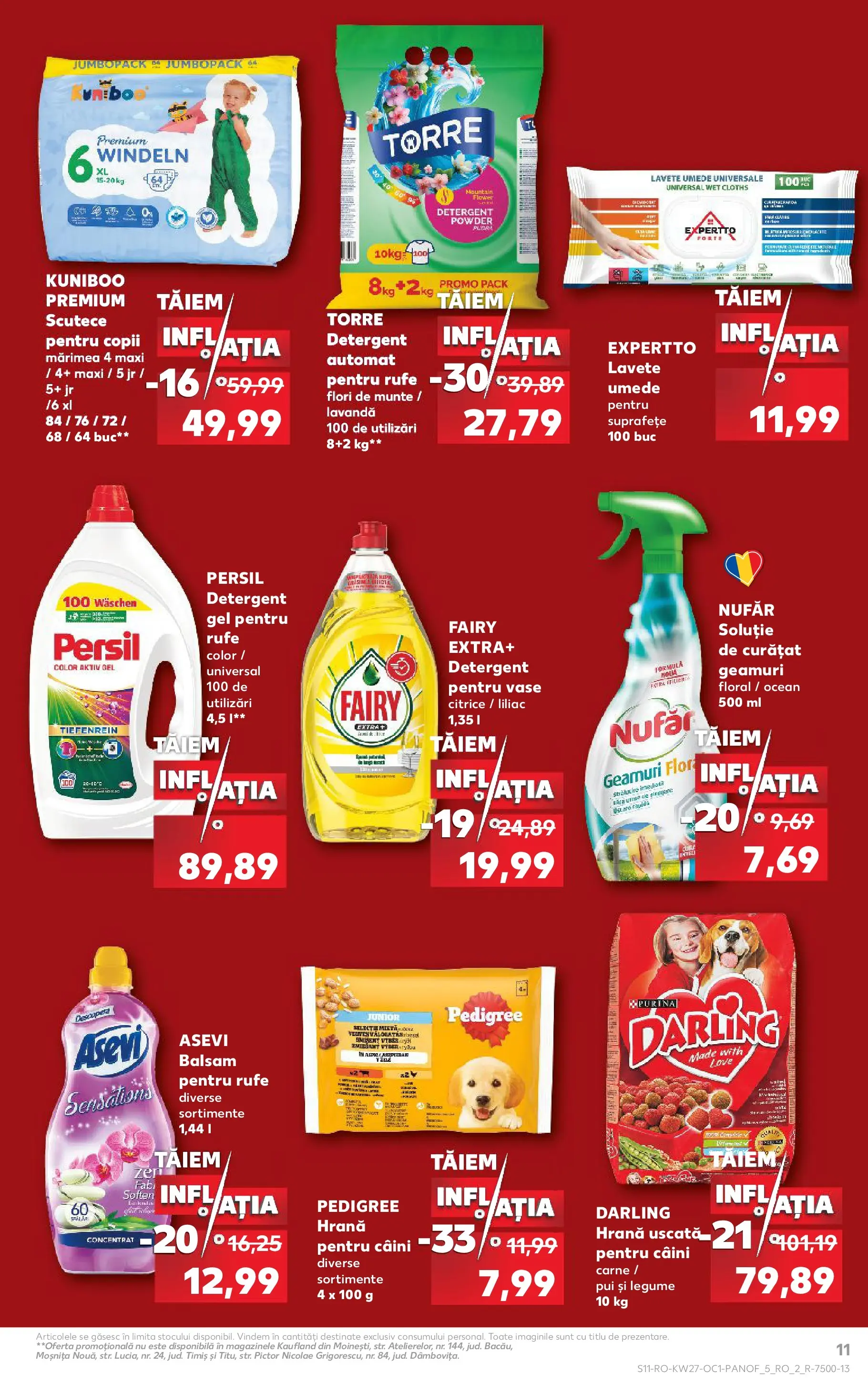Kaufland Viseu de Sus 01.07.2026 - Revista si Oferta | Pagină: 11 | Produse: Balsam, Lavete, Scutece, Legume