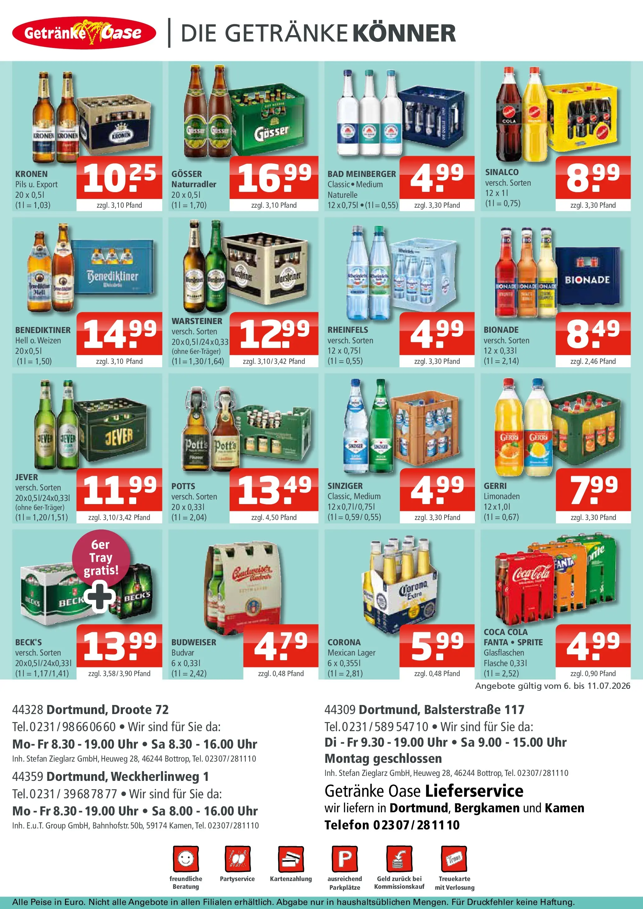Angebote - Getränke Oase: Getränkeangebote (ab 05.07.2026) zum Blättern | Seite: 2 | Produkte: Fanta, Cola, Bionade, Jever