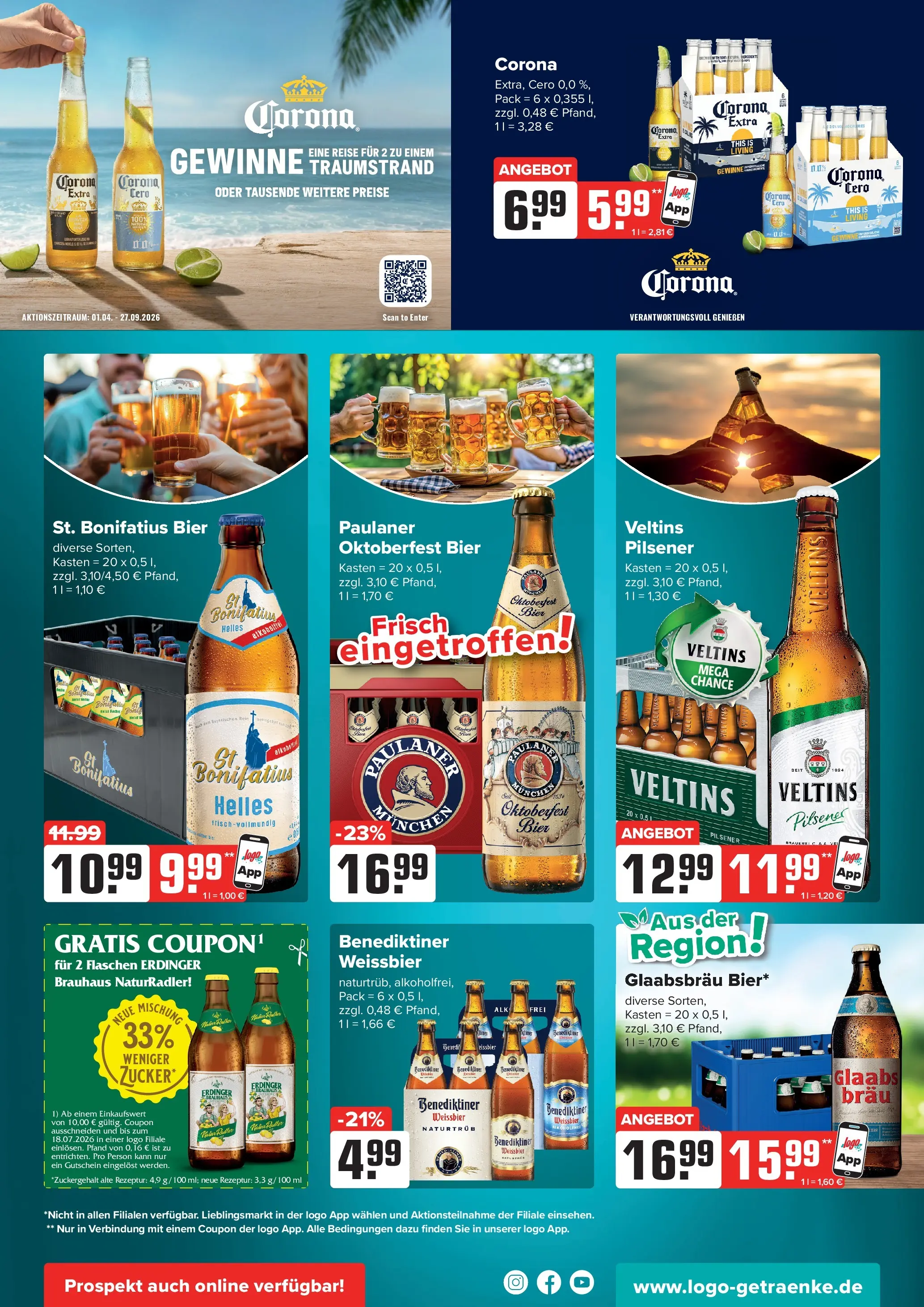 Angebote - Getränke Heurich: Getränkeangebote (ab 12.07.2026) zum Blättern | Seite: 2 | Produkte: Bier, Weißbier, Zucker, Veltins