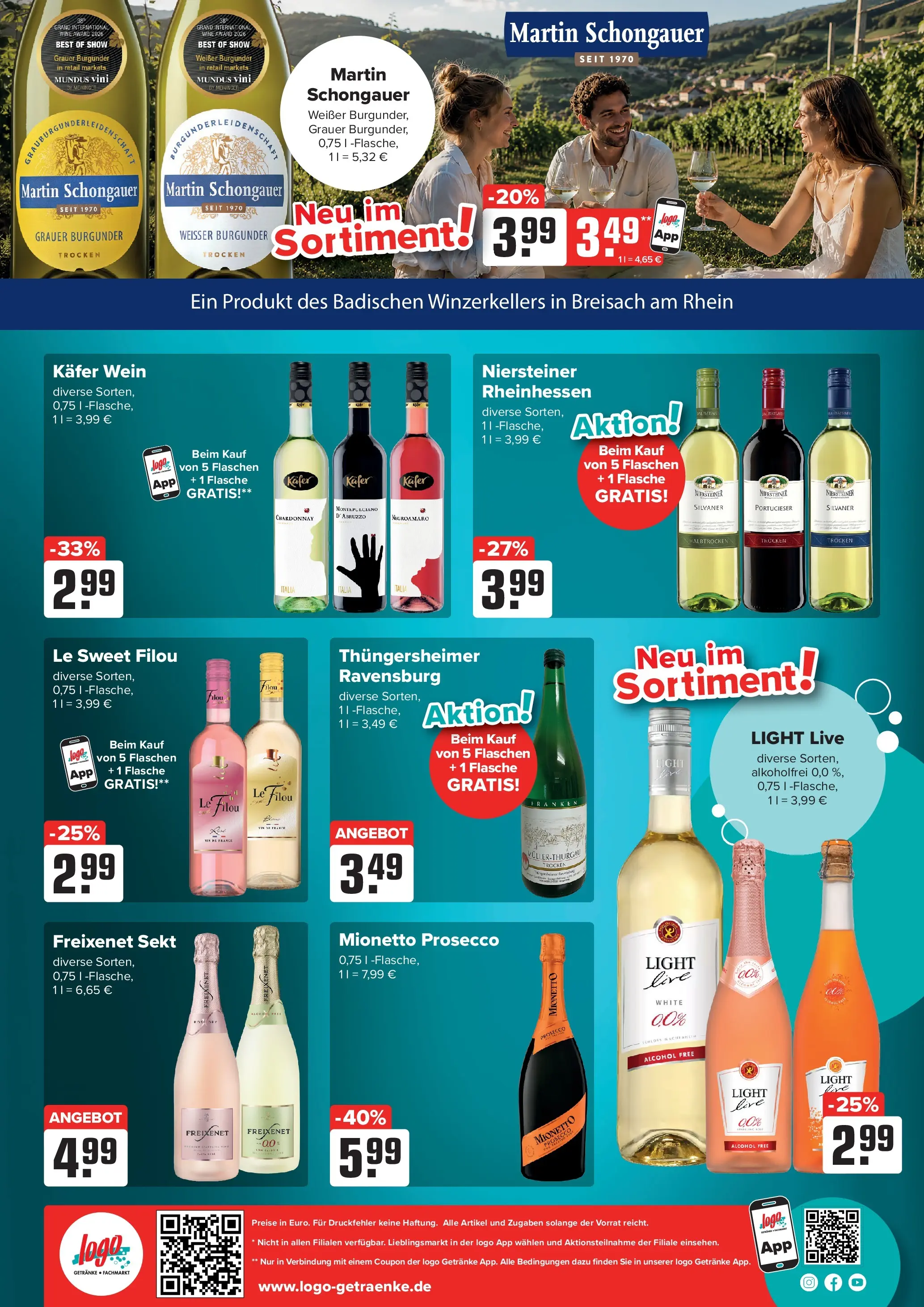 Angebote - Getränke Heurich: Getränkeangebote (ab 12.07.2026) zum Blättern | Seite: 8 | Produkte: Le filou, Freixenet, Sekt, Prosecco