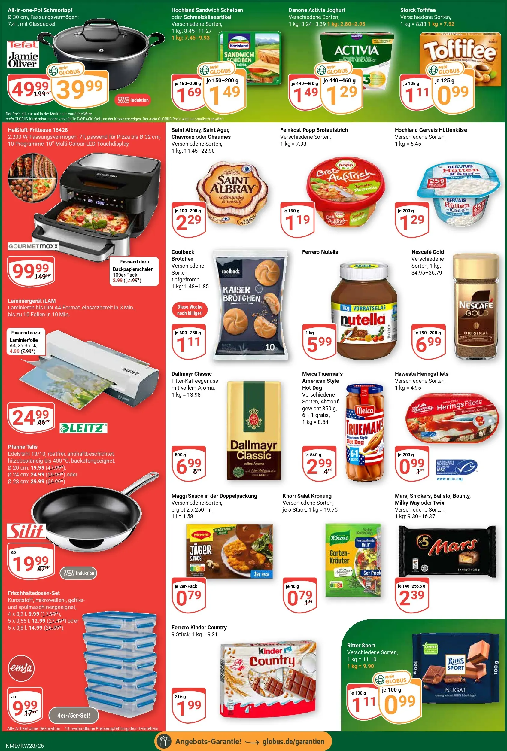Globus Prospekt Köln (ab 06.07.2026) » Angebote online | Seite: 6 | Produkte: Joghurt, Mozzarella, Meica, Toffifee