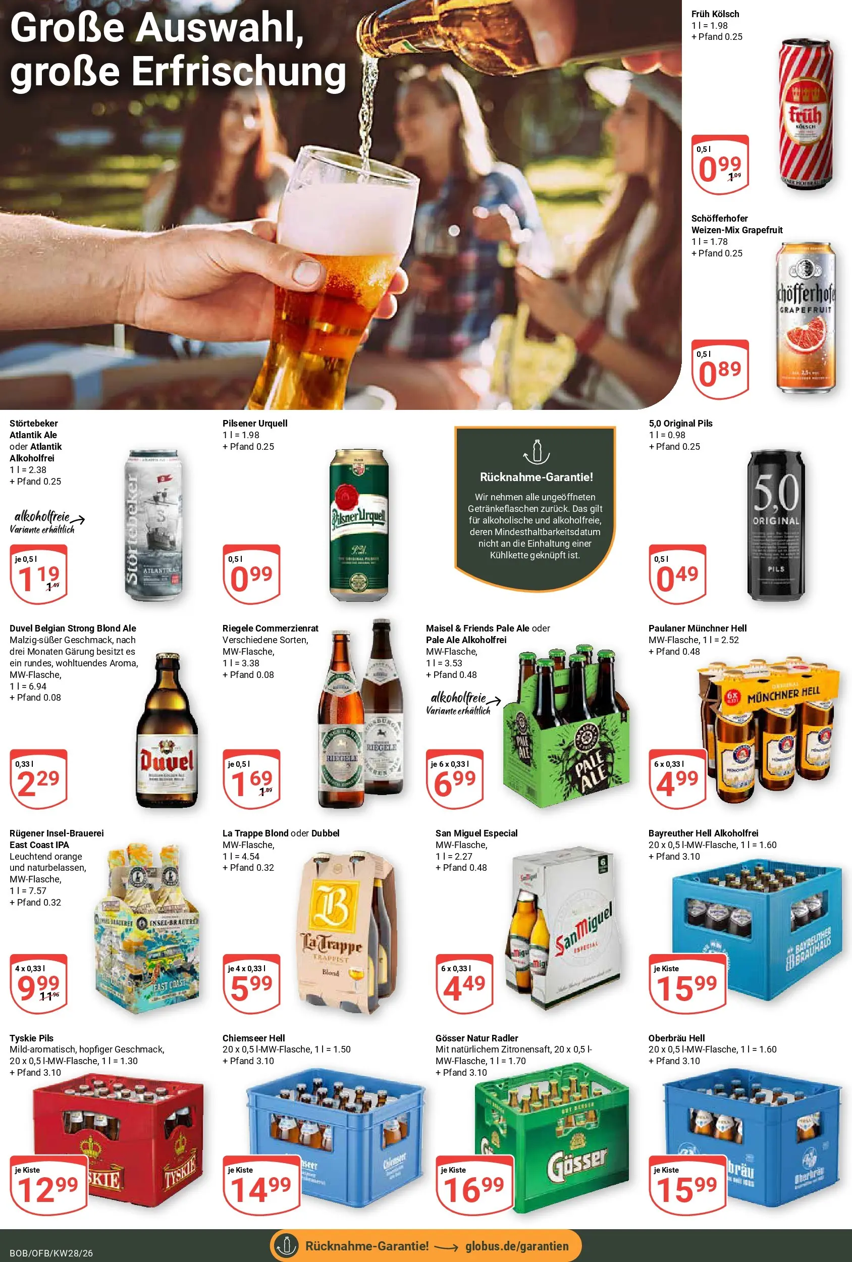 Globus Prospekt Bobenheim-Roxheim (ab 06.07.2026) » Angebote online | Seite: 19 | Produkte: Bayreuther hell, Tyskie, Radler, Paulaner