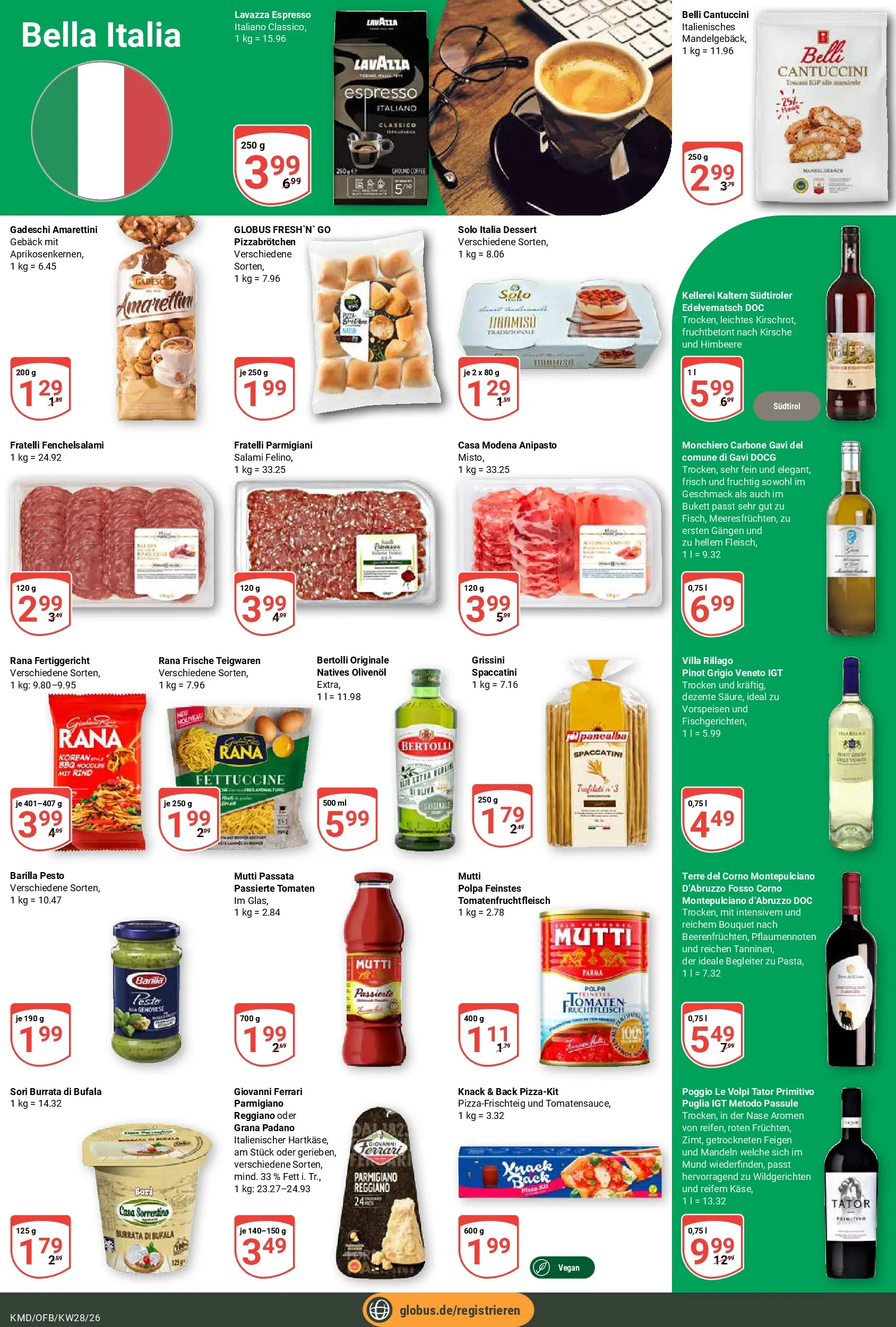 Globus Prospekt Köln (ab 06.07.2026) » Angebote online | Seite: 23 | Produkte: Lavazza, Olivenol, Mandeln, Salami
