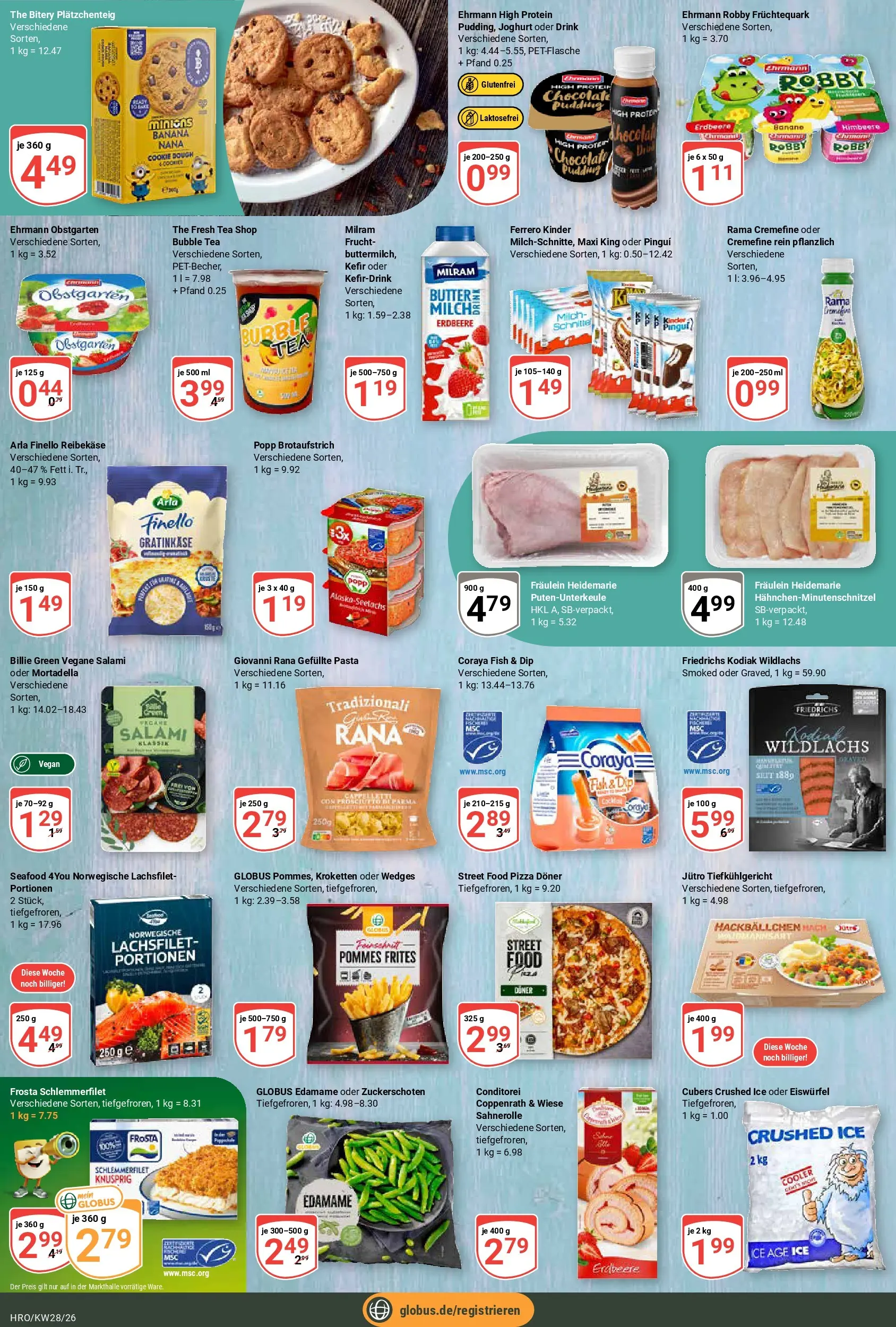 Globus Prospekt Rostock (ab 06.07.2026) » Angebote online | Seite: 14 | Produkte: Joghurt, Rama cremefine, Milram, Pizza