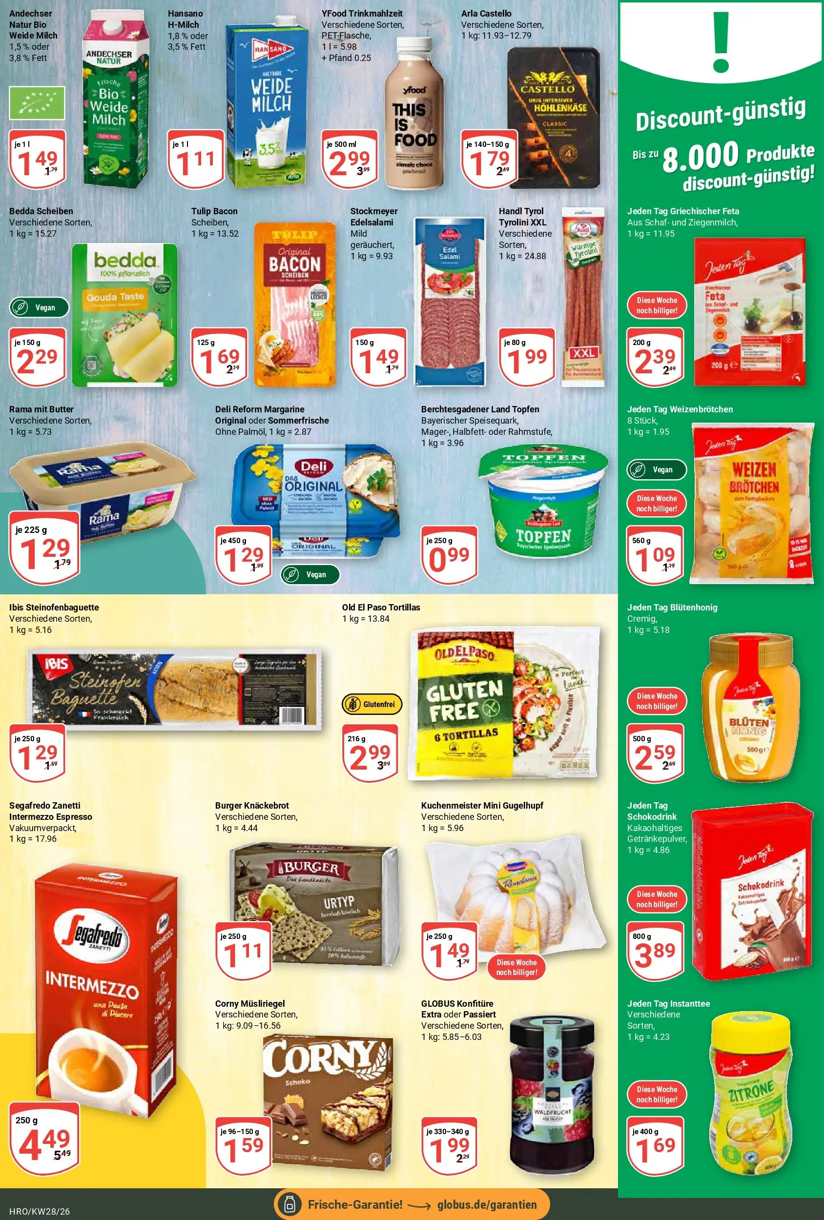 Globus Prospekt Rostock (ab 06.07.2026) » Angebote online | Seite: 16 | Produkte: Rama, Milch, Butter, Deli reform
