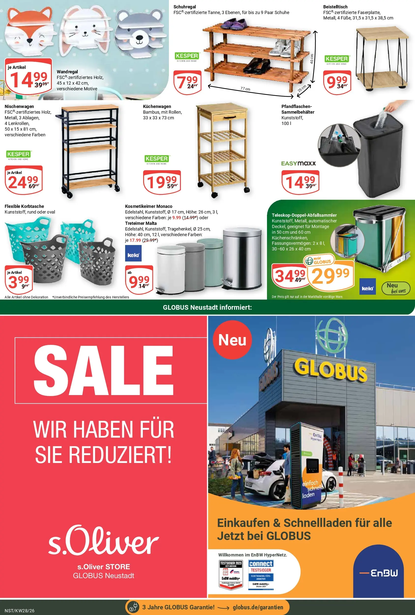 Globus Prospekt Neustadt (ab 06.07.2026) » Angebote online | Seite: 23 | Produkte: Beistelltisch, Wandregal, Schuhregal