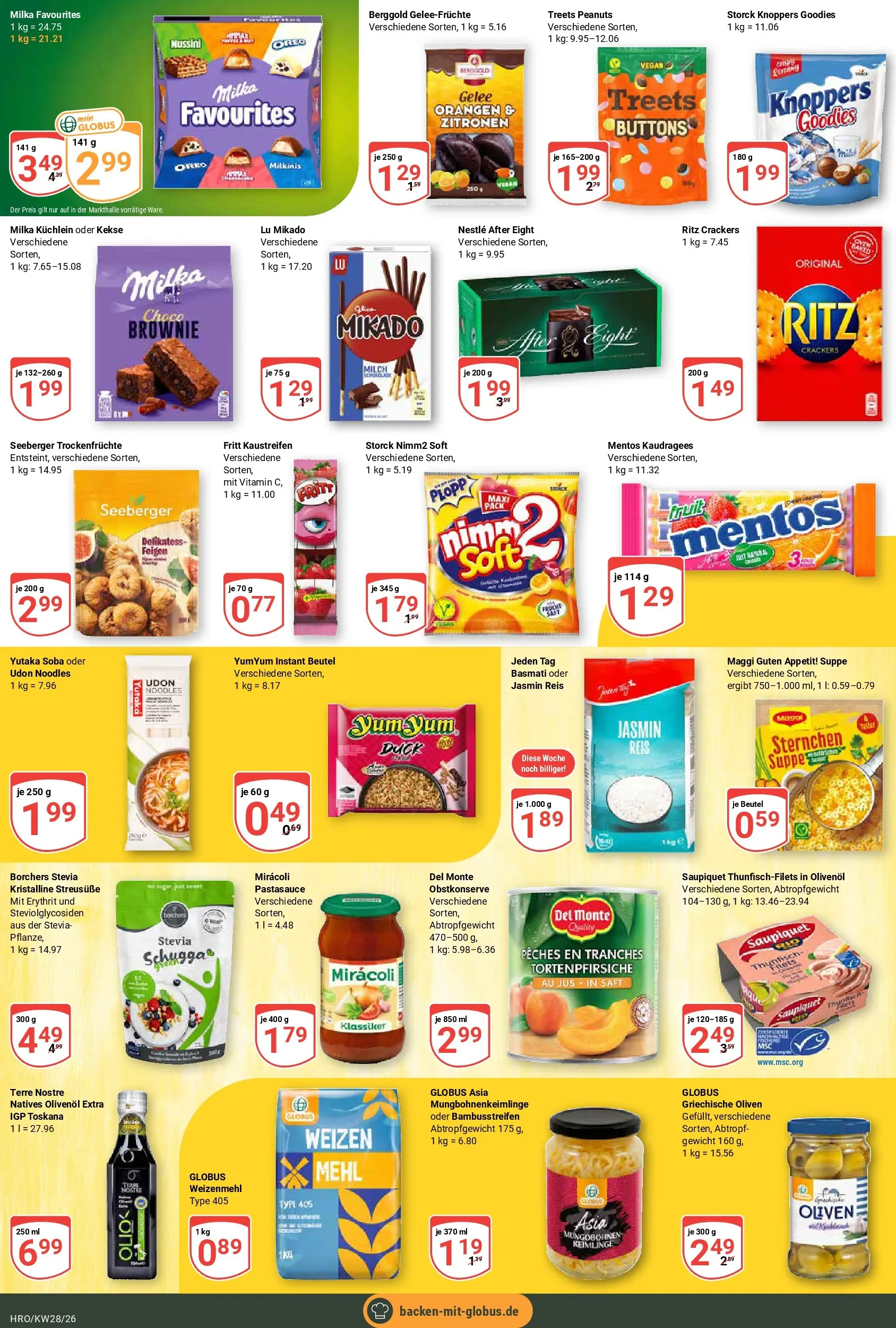 Globus Prospekt Rostock (ab 06.07.2026) » Angebote online | Seite: 18 | Produkte: Milch, Thunfisch, Olivenol, Reis