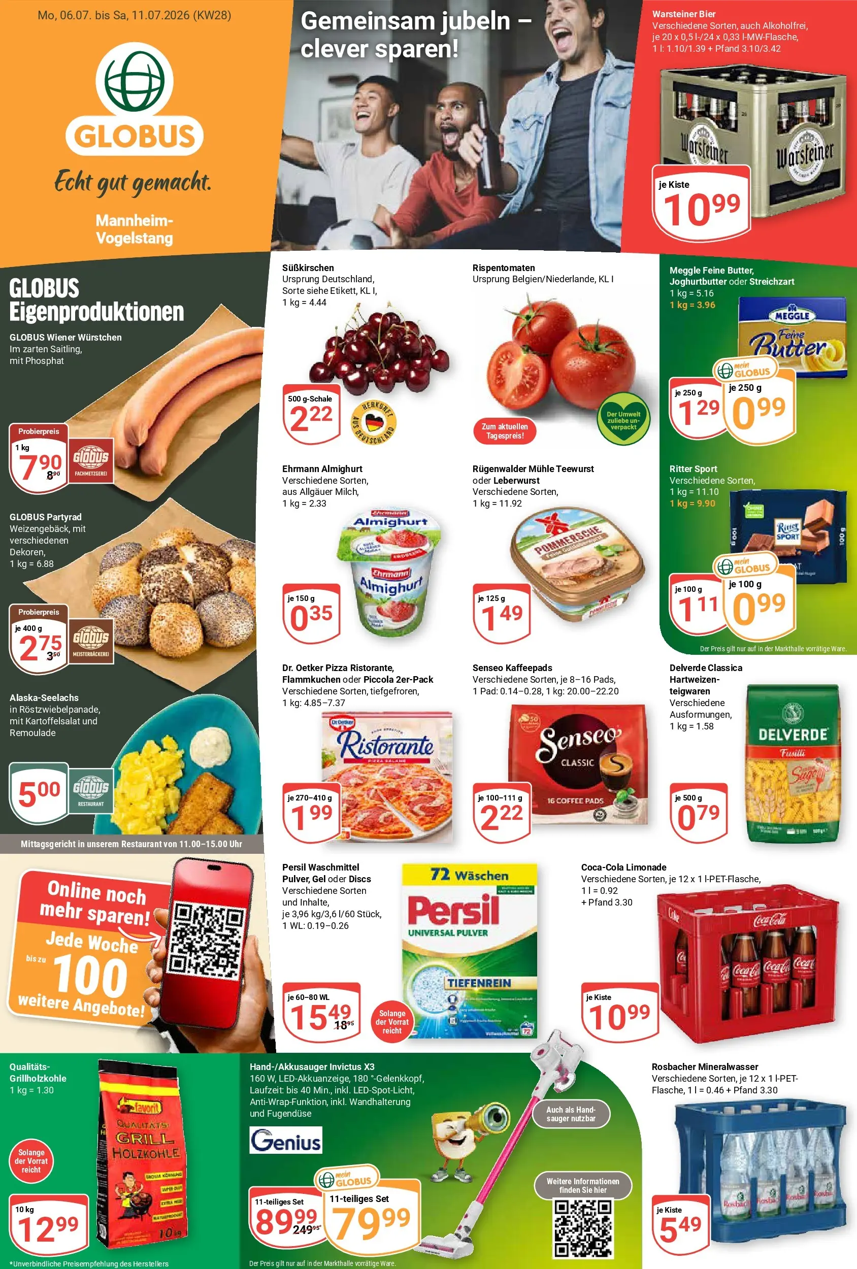 Globus Prospekt Mannheim (ab 06.07.2026) » Angebote online | Seite: 1 | Produkte: Senseo, Ehrmann almighurt, Waschmittel, Persil