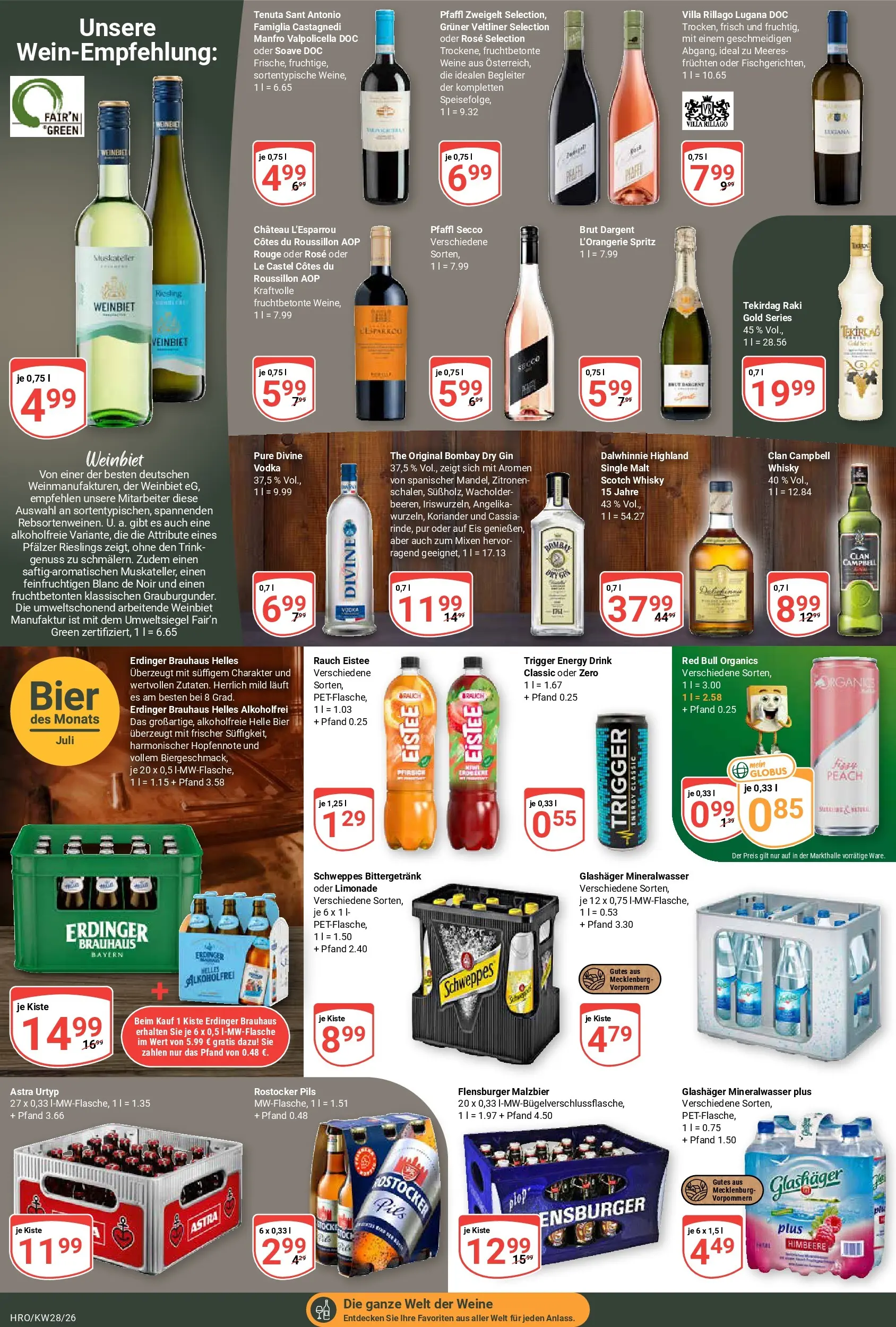 Globus Prospekt Rostock (ab 06.07.2026) » Angebote online | Seite: 20 | Produkte: Whisky, Red bull, Pils, Vodka