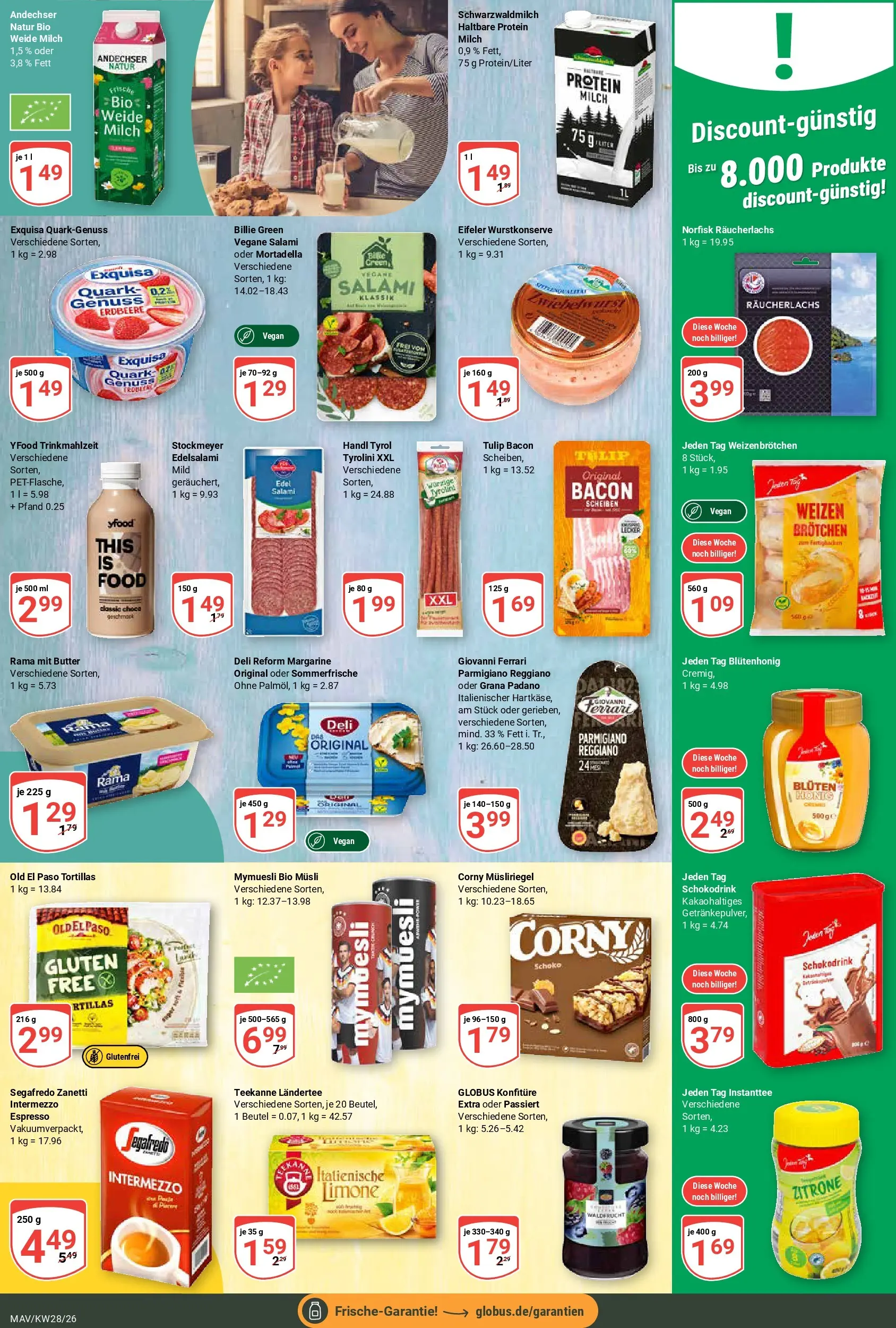 Globus Prospekt Mannheim (ab 06.07.2026) » Angebote online | Seite: 14 | Produkte: Milch, YFood, Räucherlachs, Teekanne