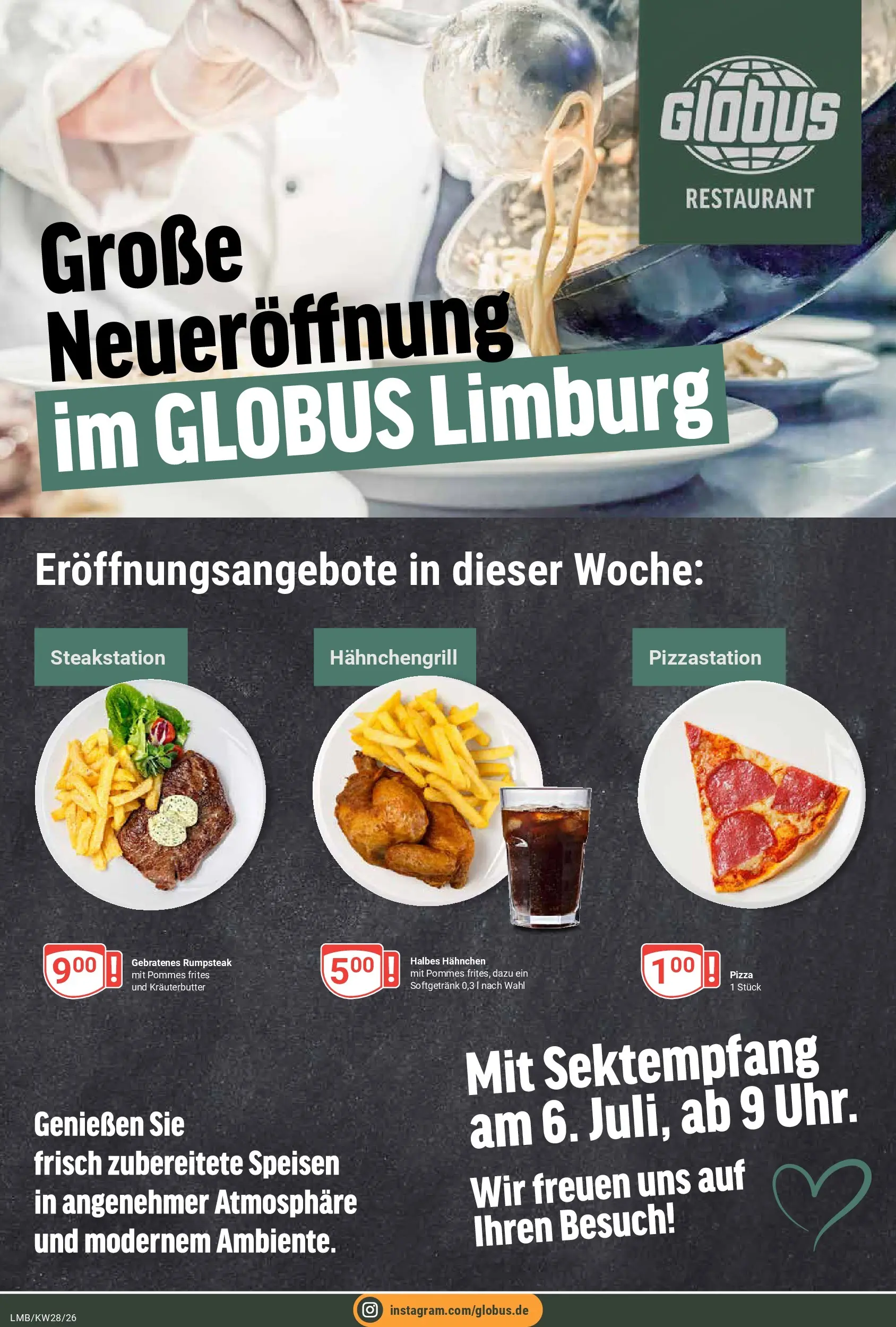 Globus Prospekt Limburg (ab 06.07.2026) » Angebote online | Seite: 12 | Produkte: Rumpsteak, Pommes, Pommes frites, Pizza