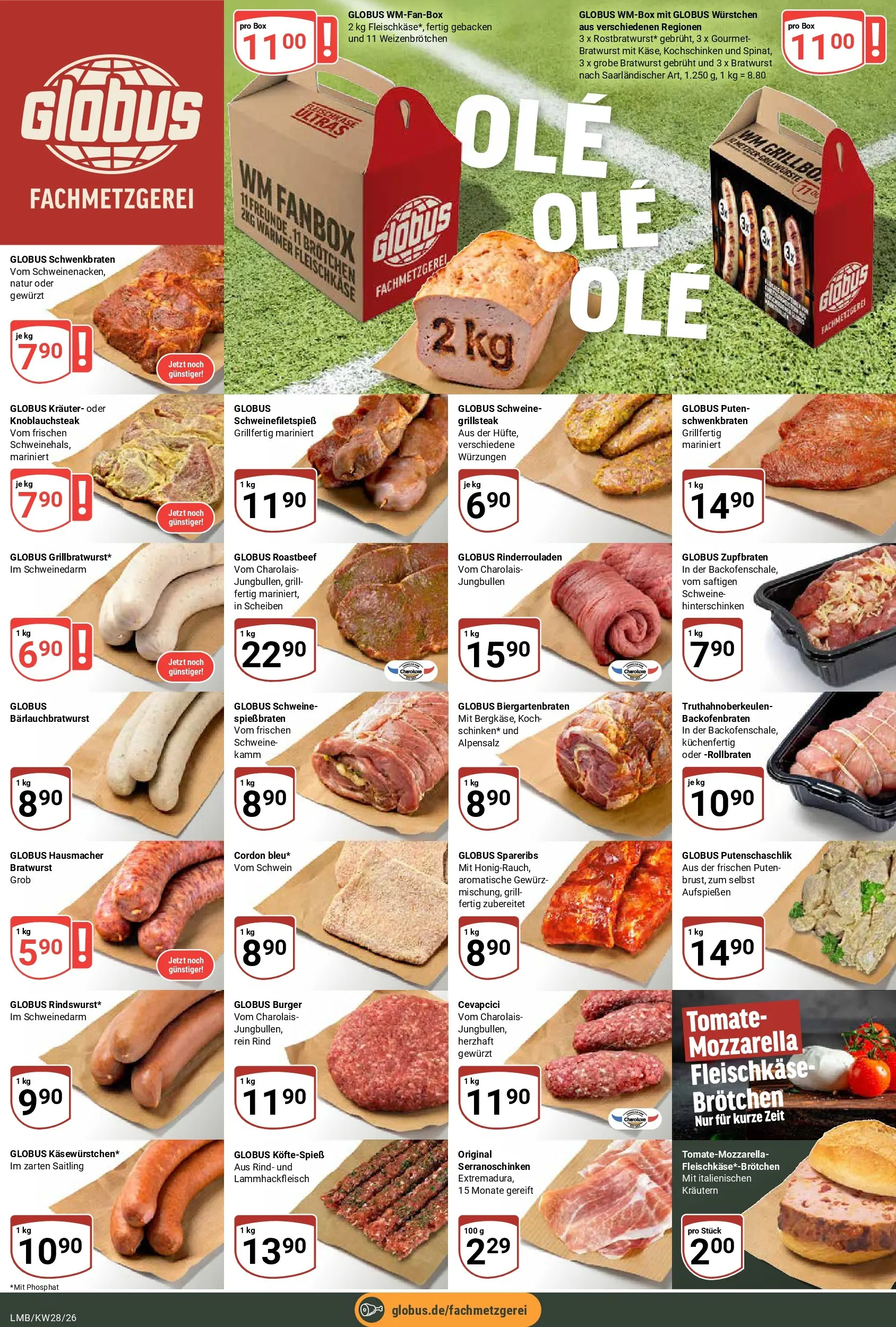 Globus Prospekt Limburg (ab 06.07.2026) » Angebote online | Seite: 13 | Produkte: Rinderrouladen, Mozzarella, Box, Cevapcici