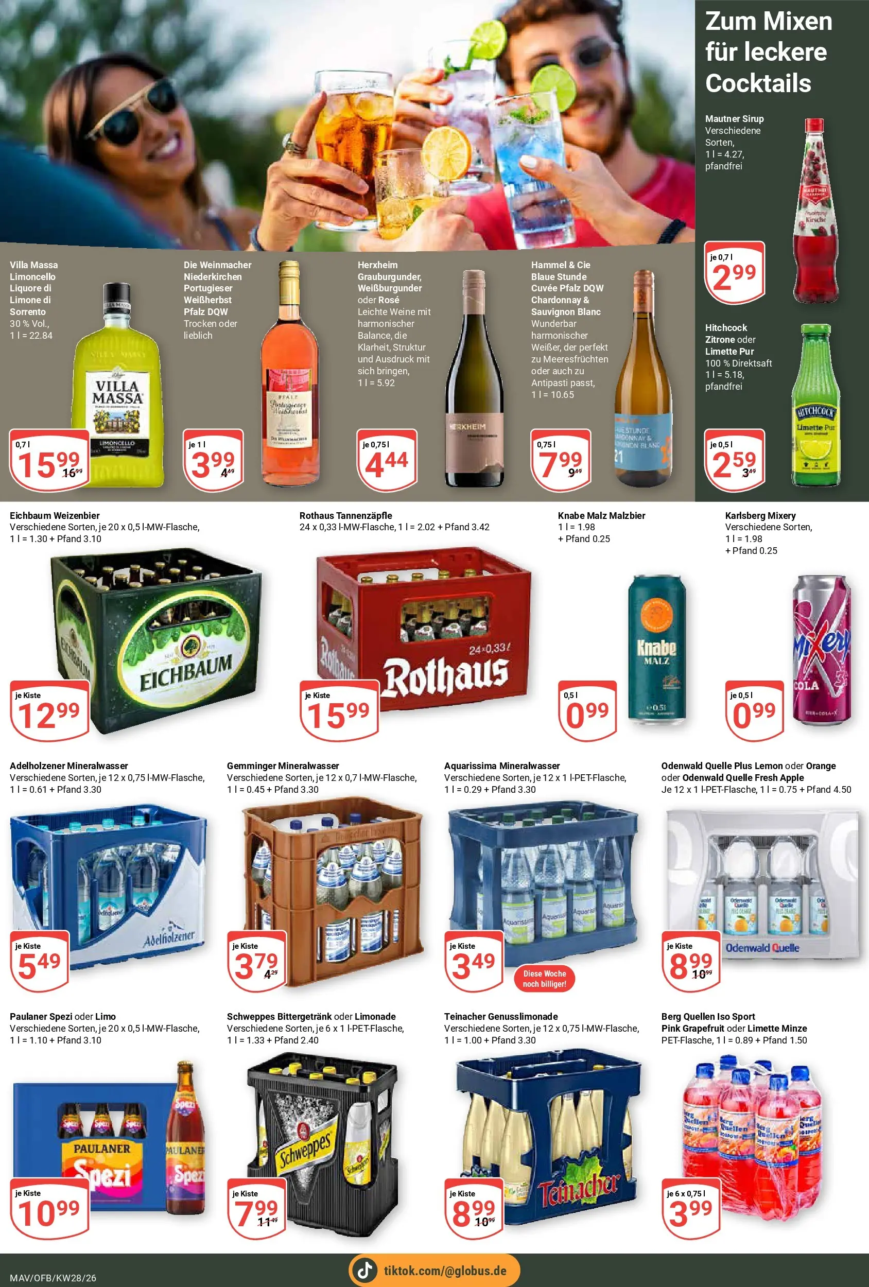 Globus Prospekt Mannheim (ab 06.07.2026) » Angebote online | Seite: 20 | Produkte: Paulaner spezi, Limonade, Schweppes, Zitrone