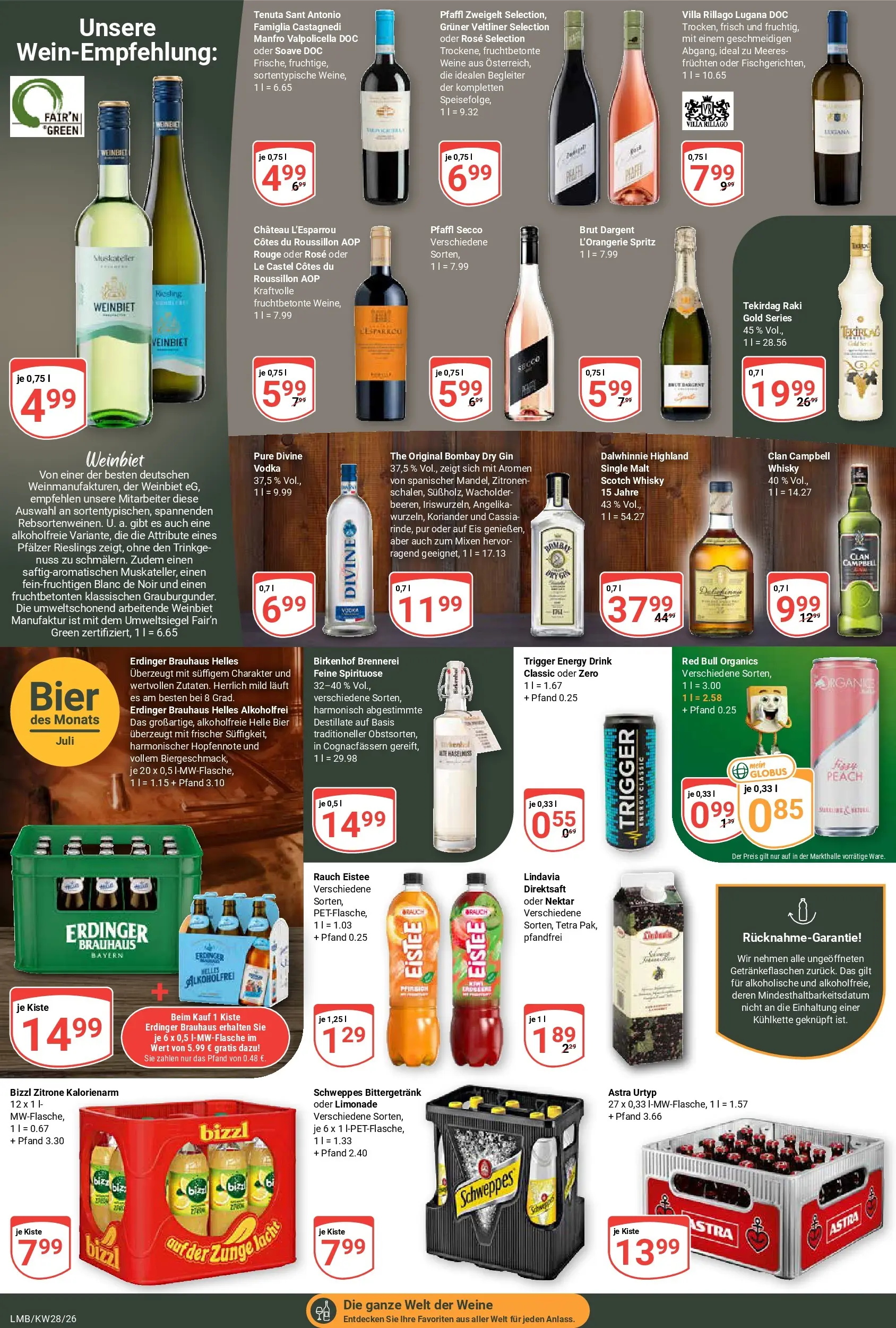 Globus Prospekt Limburg (ab 06.07.2026) » Angebote online | Seite: 22 | Produkte: Energy, Bier, Schweppes, Lachs
