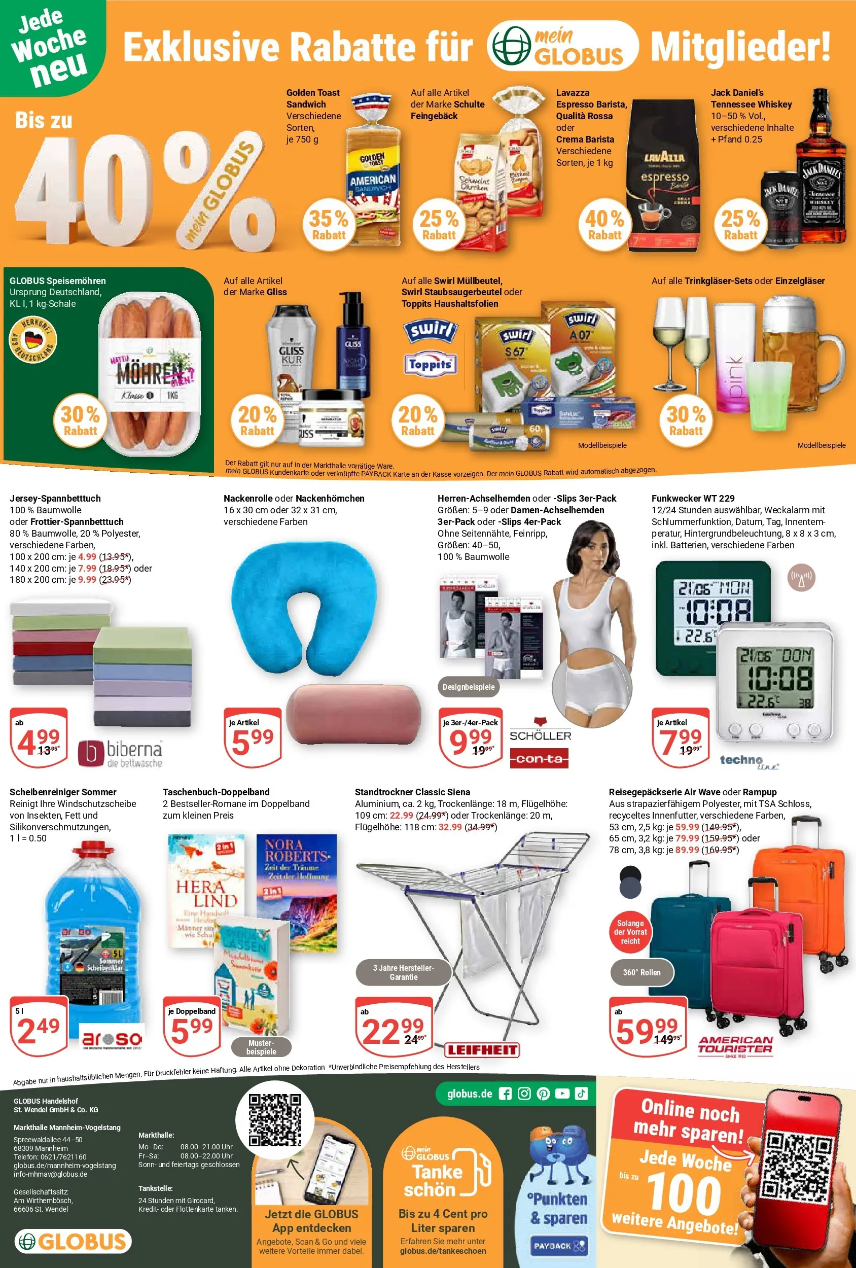 Globus Prospekt Mannheim (ab 06.07.2026) » Angebote online | Seite: 28 | Produkte: Jack Daniel's, Schal, Whiskey, Telefon