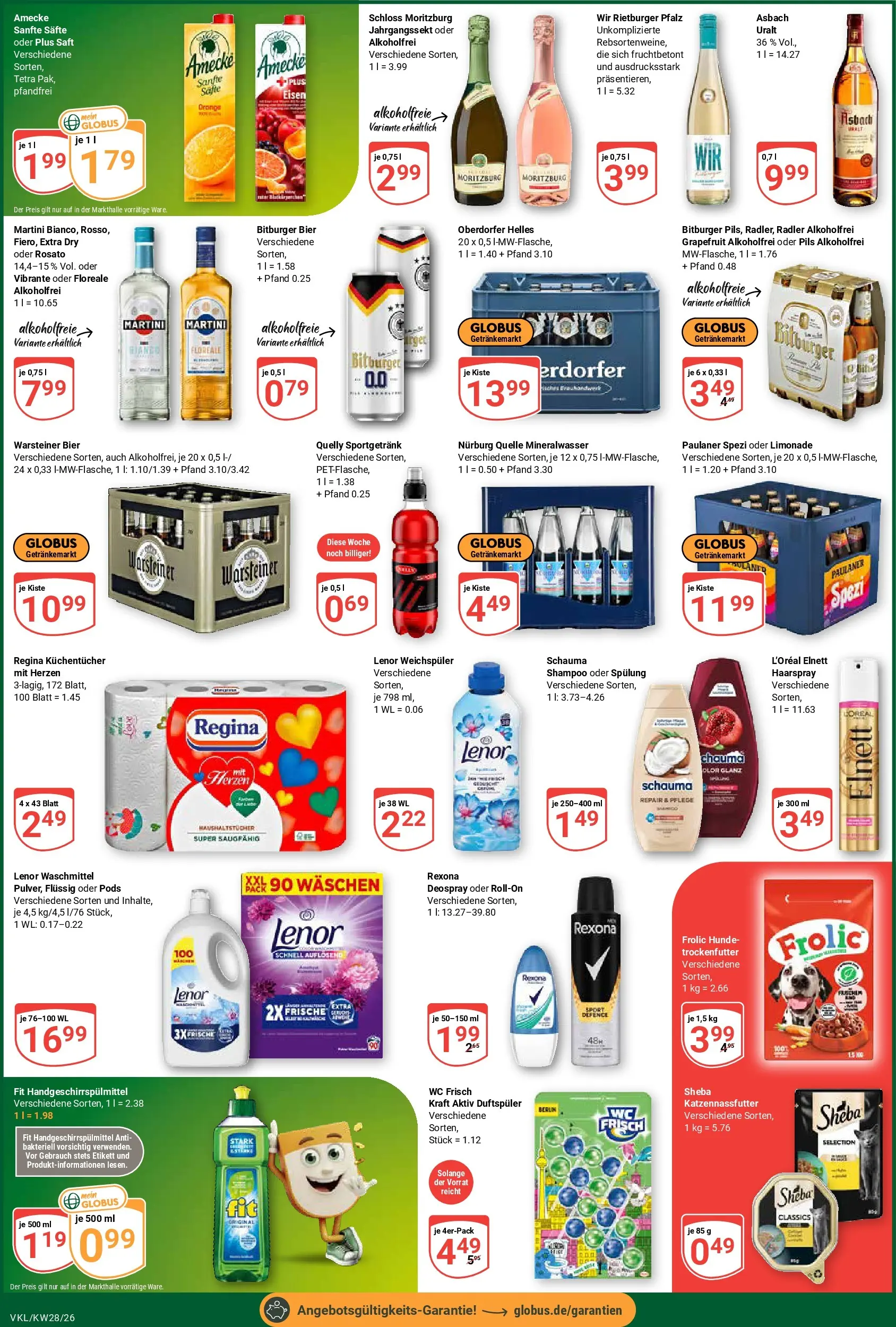 Globus Prospekt Völklingen (ab 06.07.2026) » Angebote online | Seite: 5 | Produkte: Martini, Lenor, Weichspüler, Warsteiner